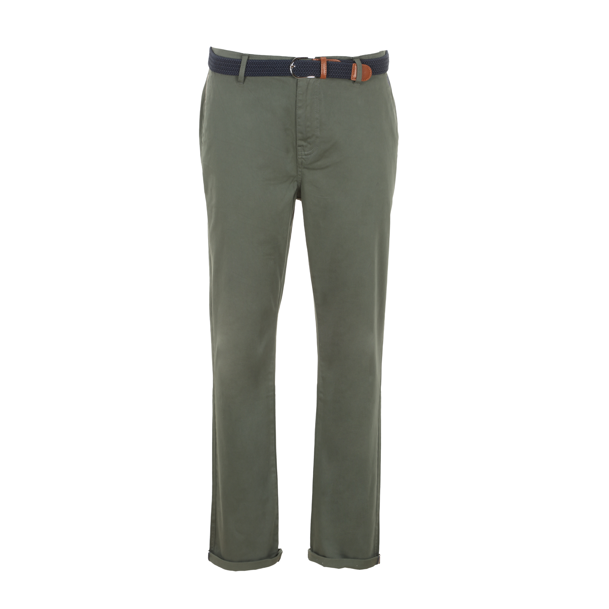 Pantalon chino + ceinture - Vert