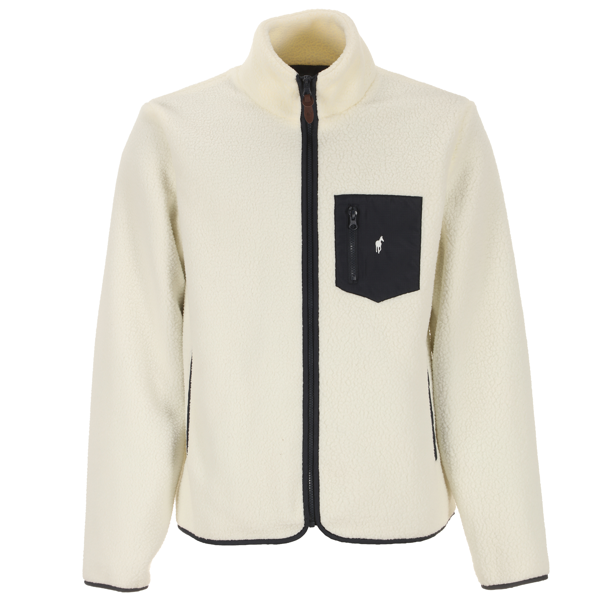 Veste polaire bi matière  - Blanc