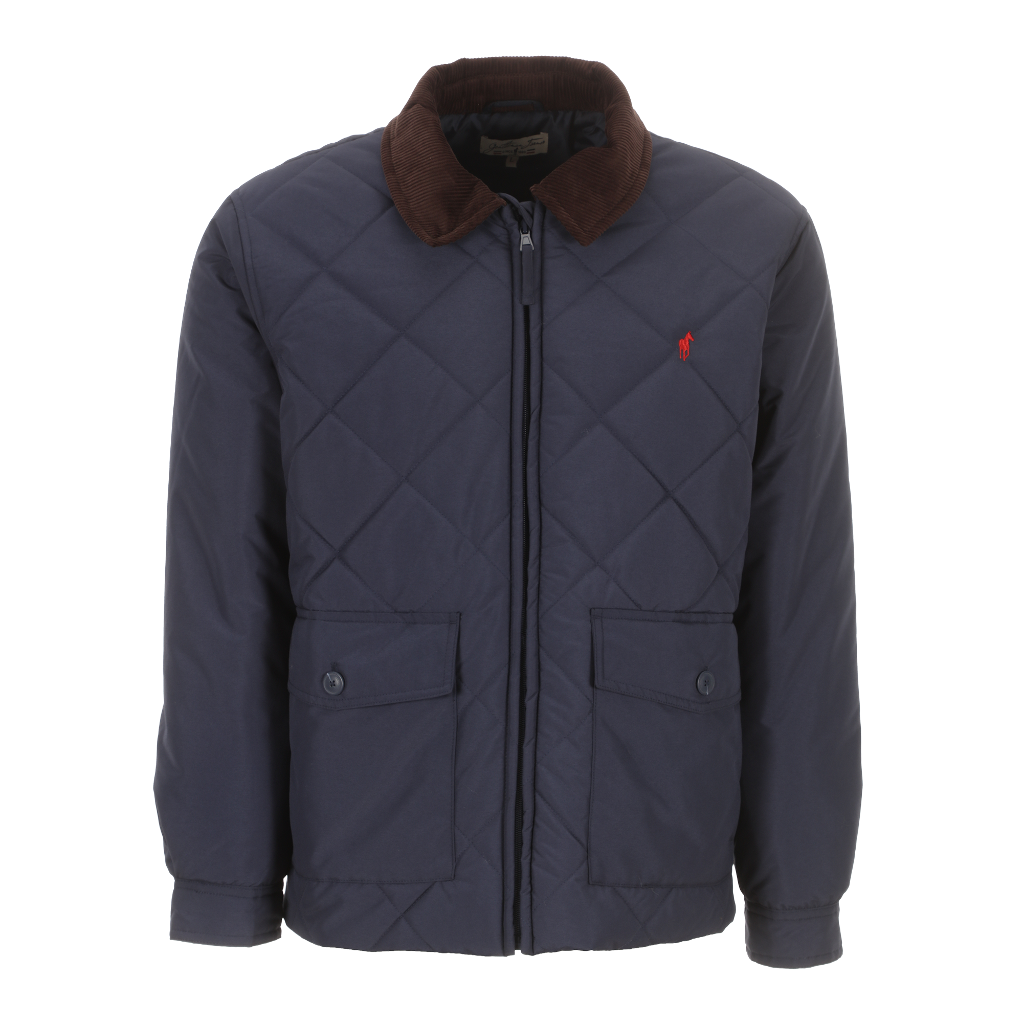 Blouson col en velours - Bleu foncé