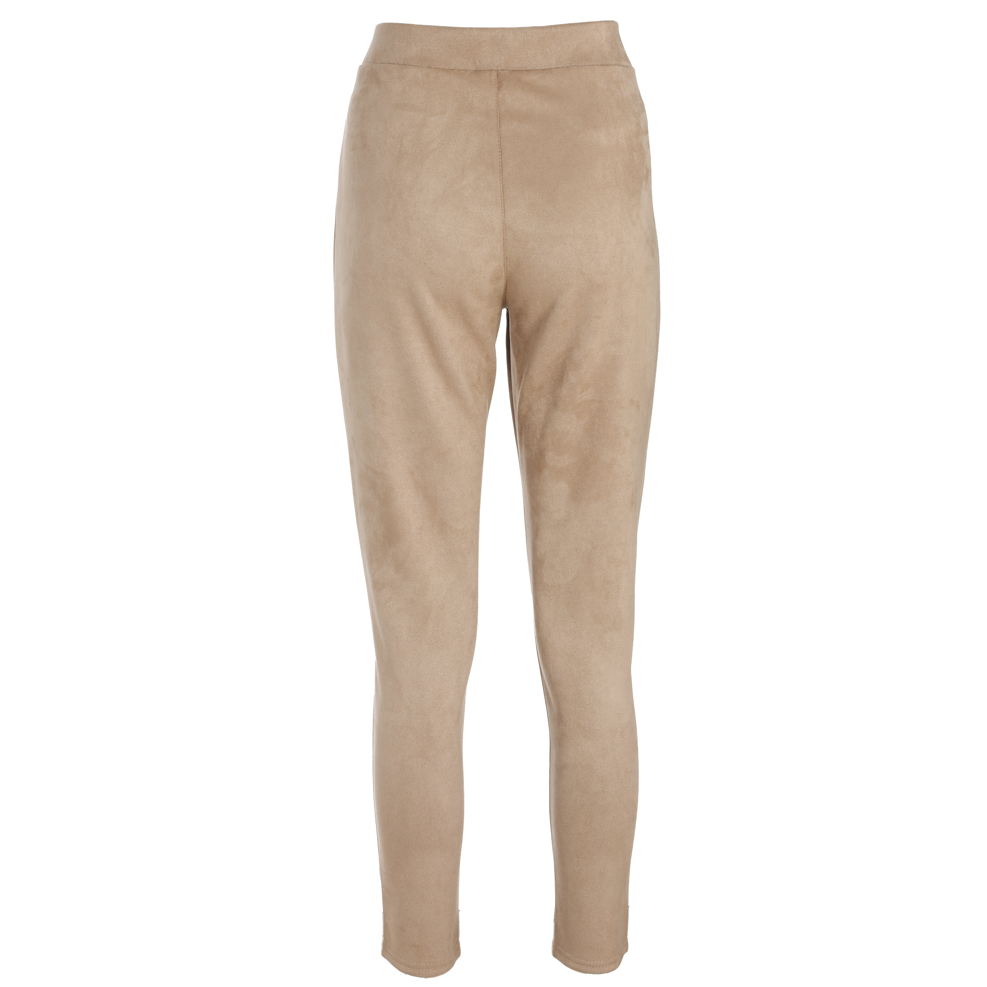 Legging suédine à boutons  - Marron