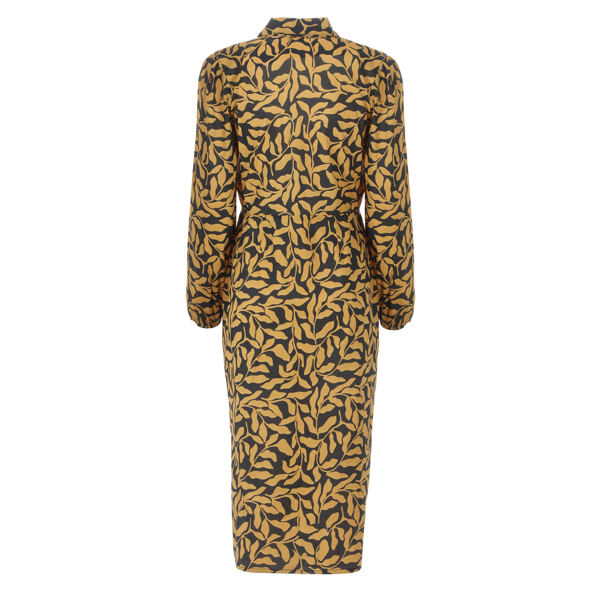 Robe longue ceinturée - Jaune
