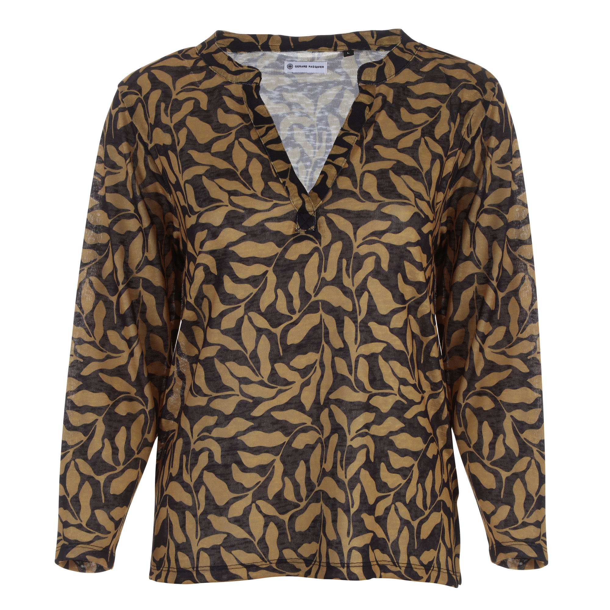 Tee-shirt manches longues imprimé  - Noir
