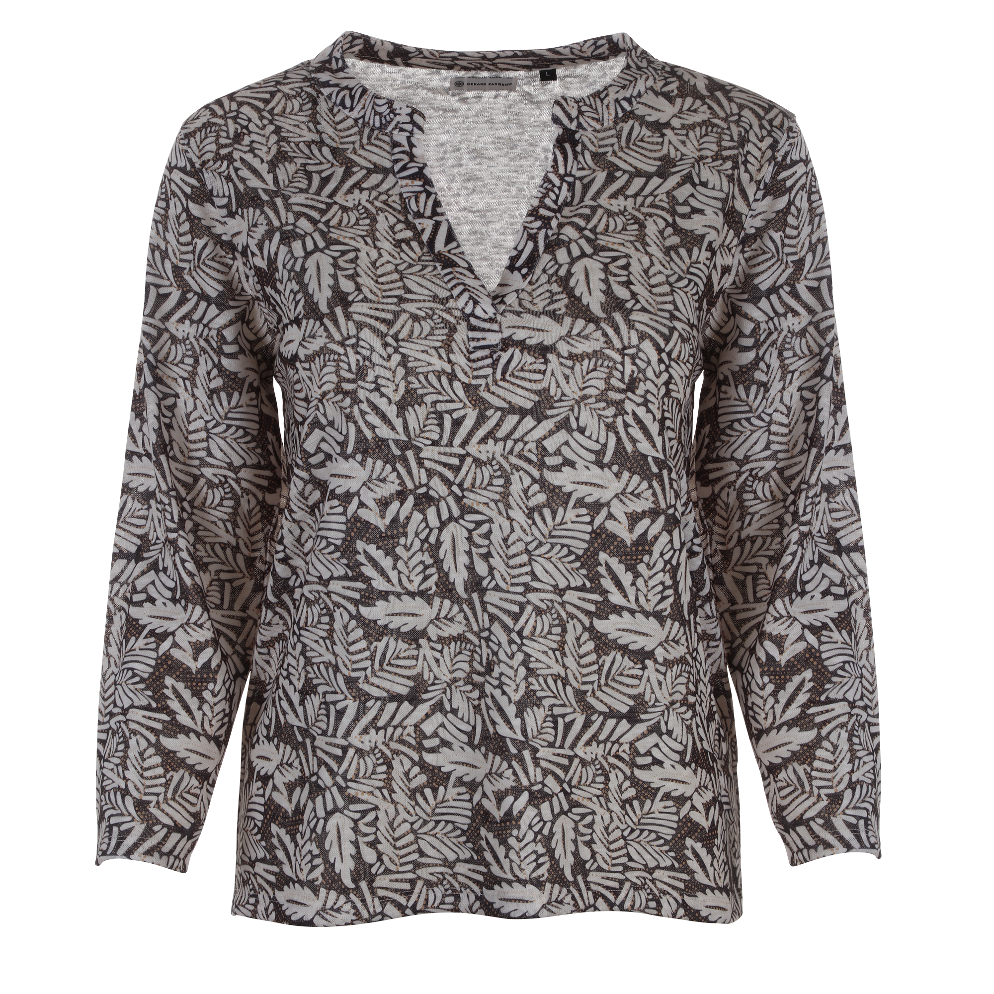 Tee-shirt manches longues imprimé  - Noir