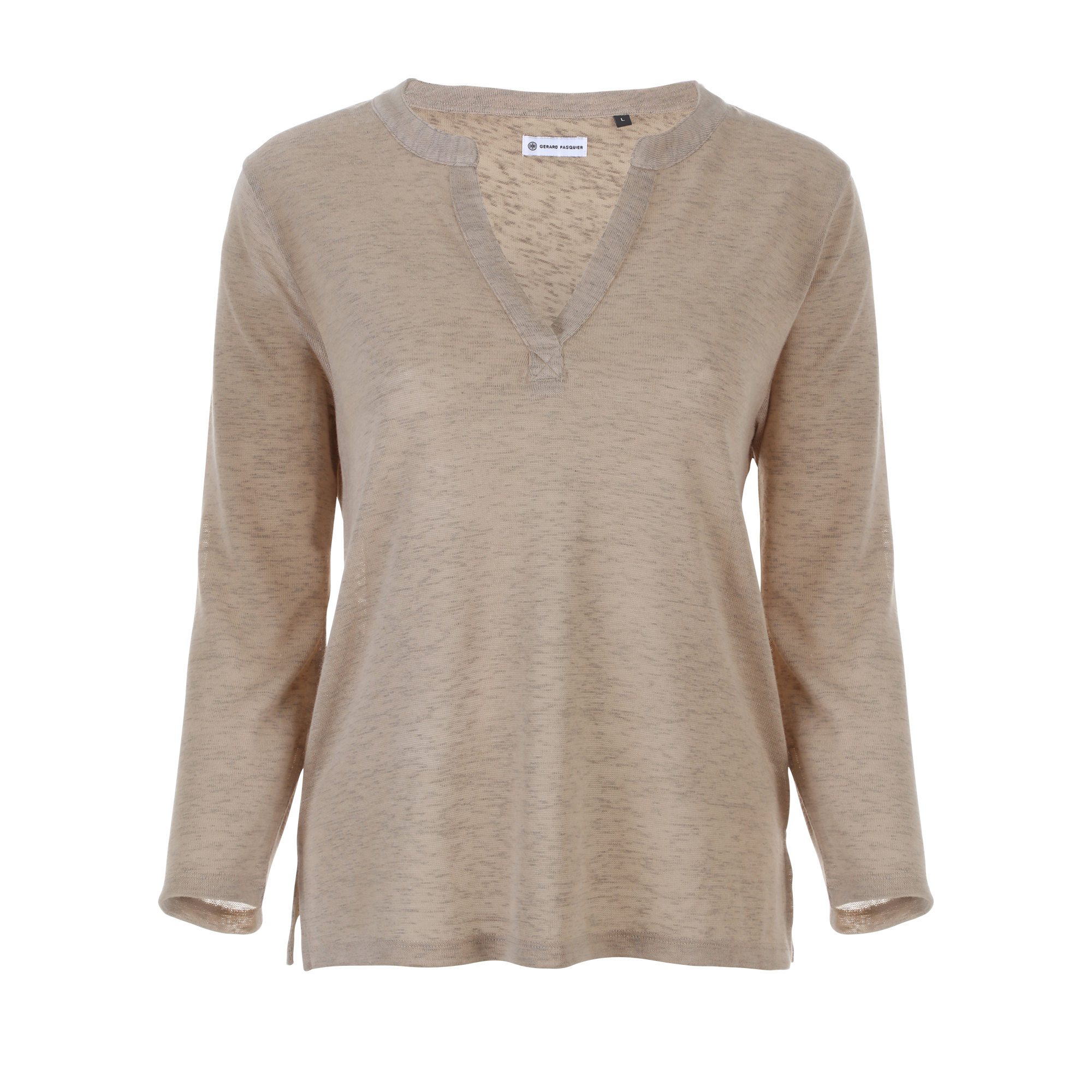 Tee-shirt manches longues uni  - Jaune