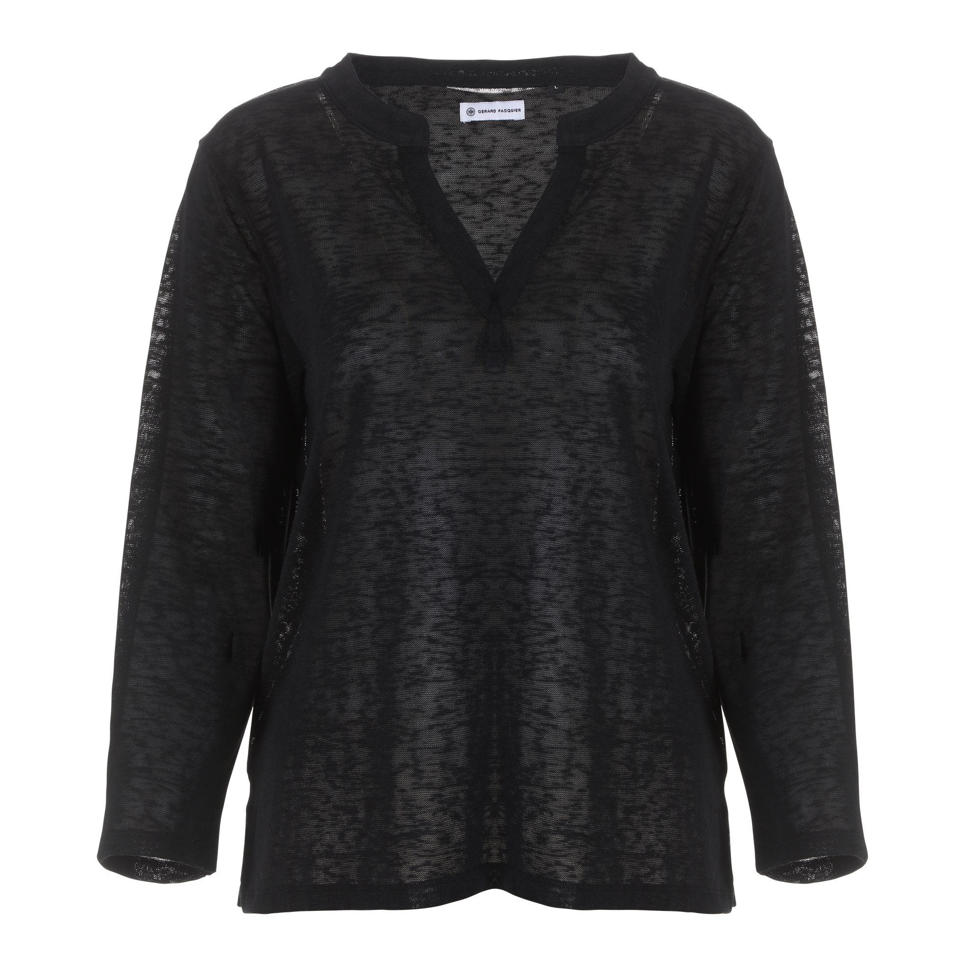 Tee-shirt manches longues uni  - Noir