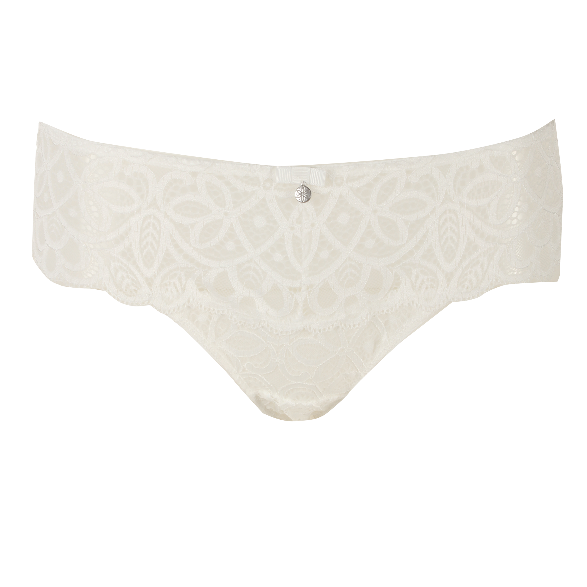 Shorty en dentelle ivoire - Blanc