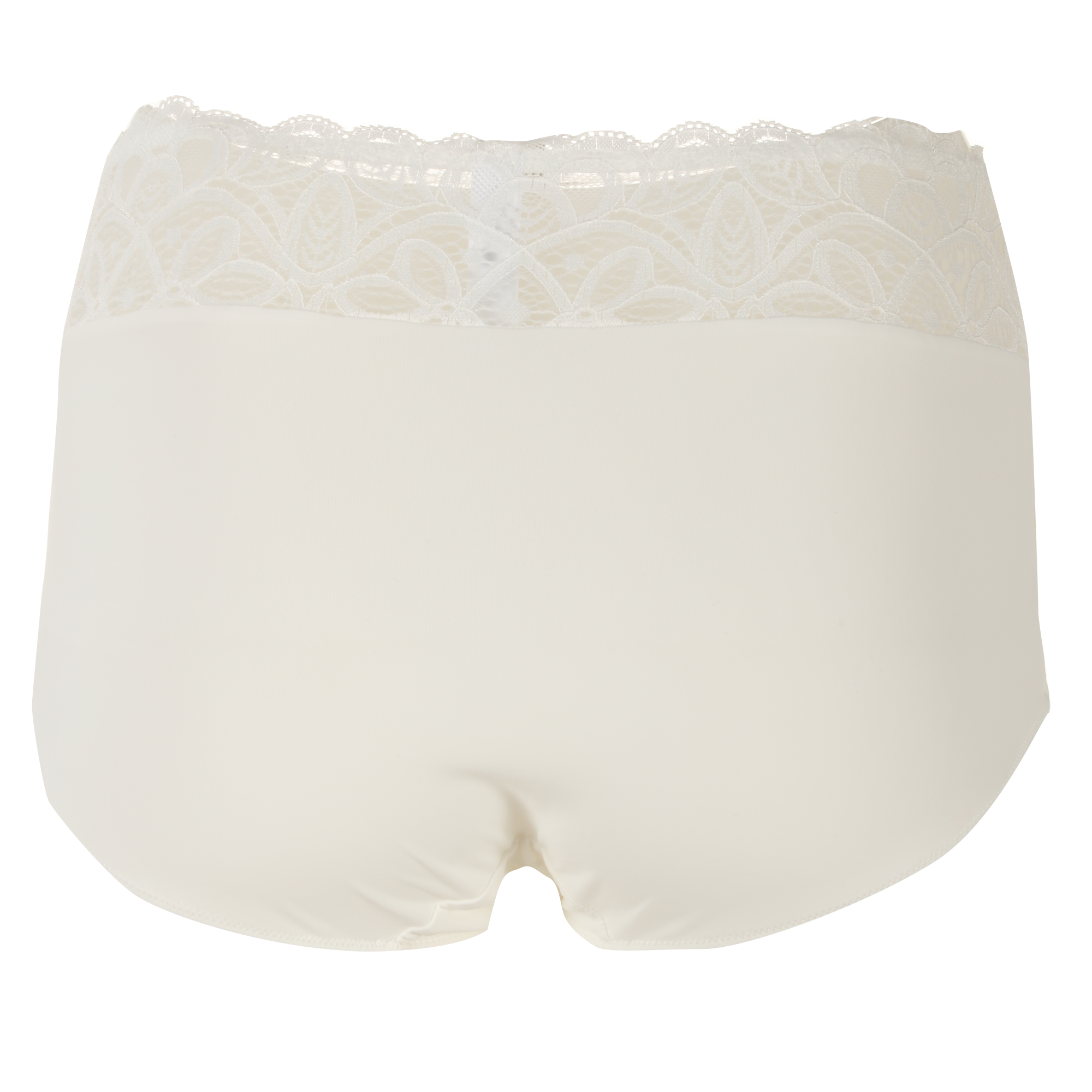 Culotte haute en micro dentelle ivoire - Blanc