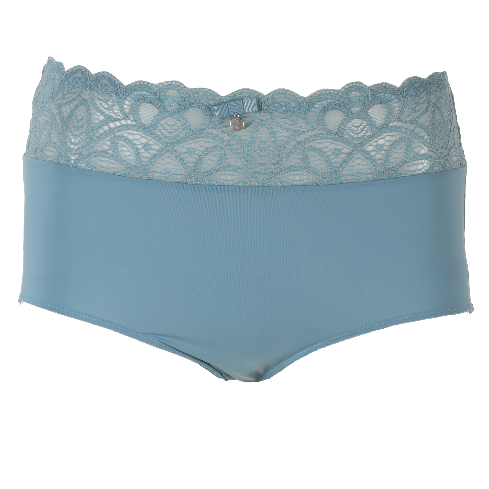 Culotte haute en micro dentelle bleu - Bleu