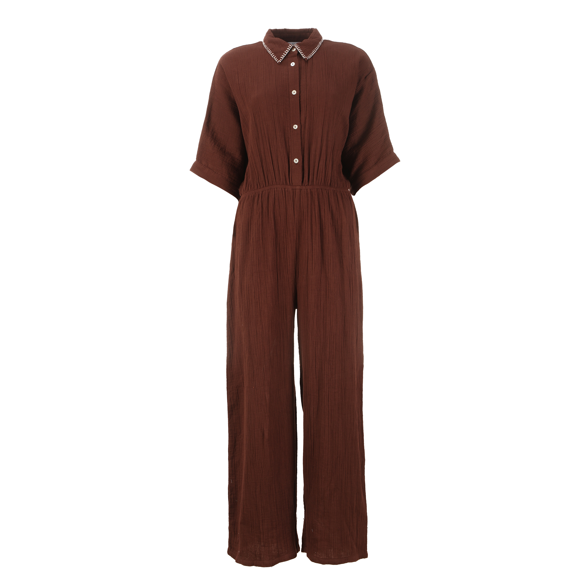 Combinaison gaze de coton  - Marron