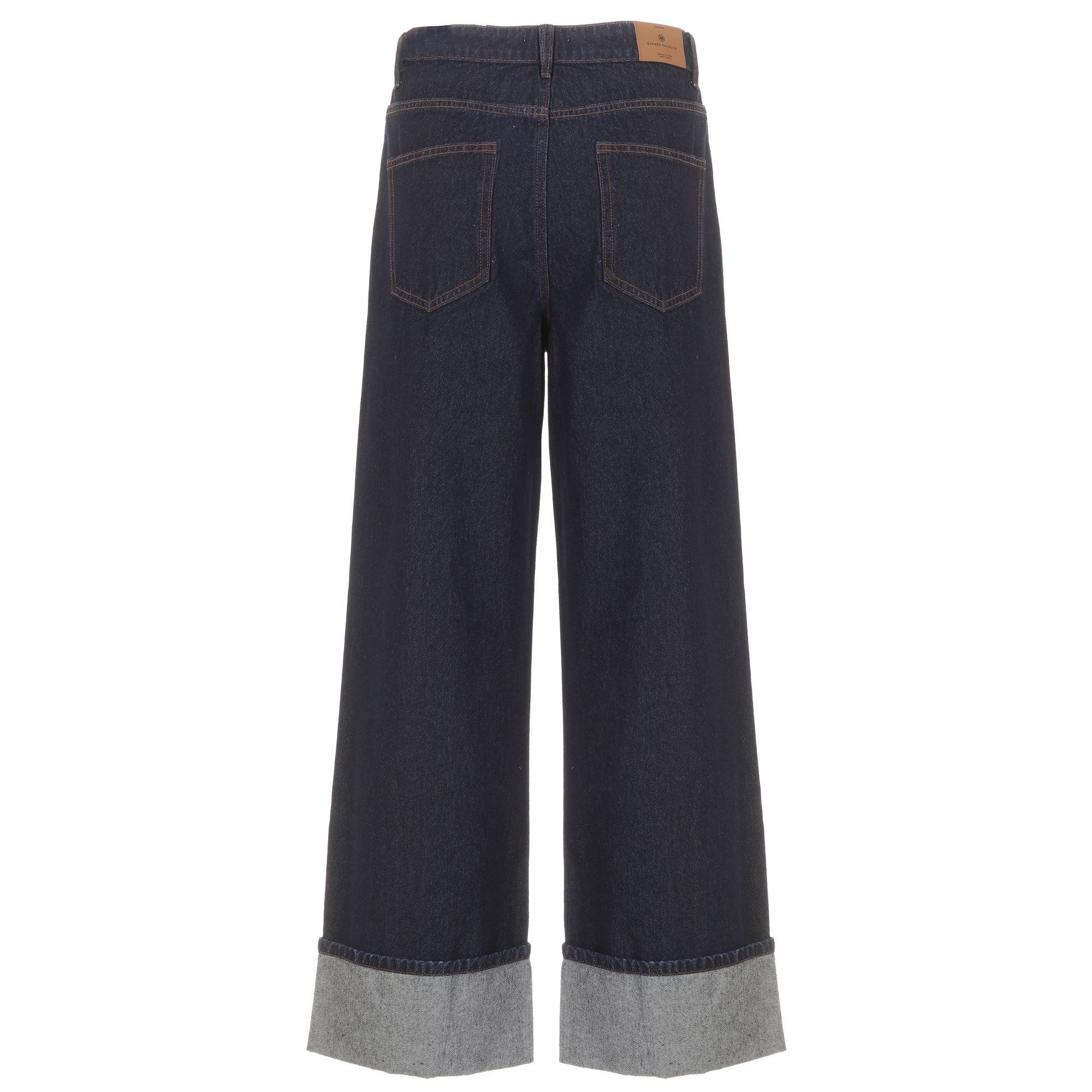Jean large à revers - Bleu
