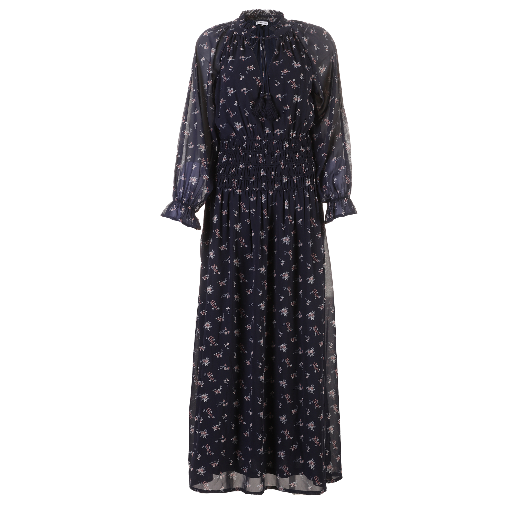 Robe longue imprimée  - Bleu foncé