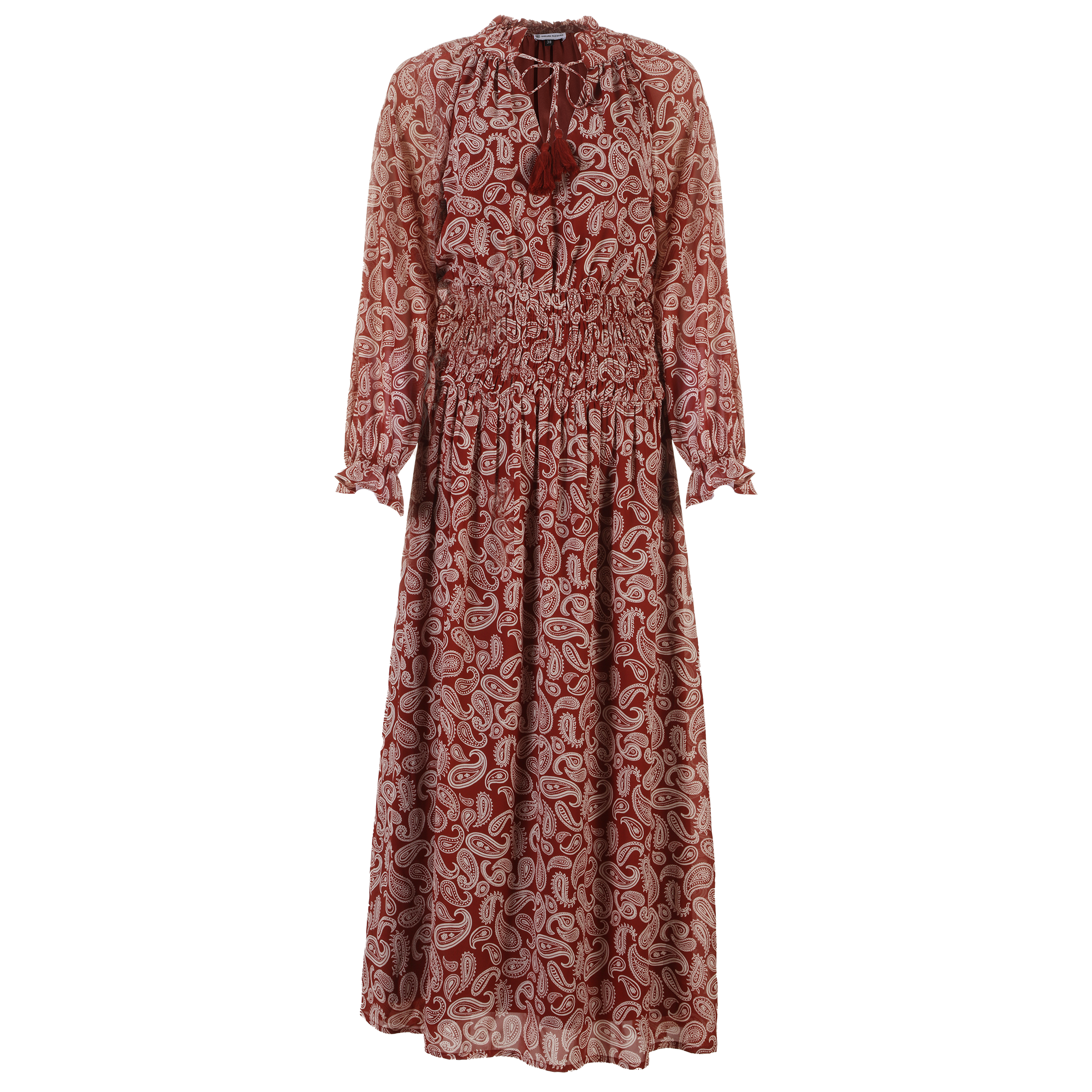 Robe longue imprimée  - Rouge