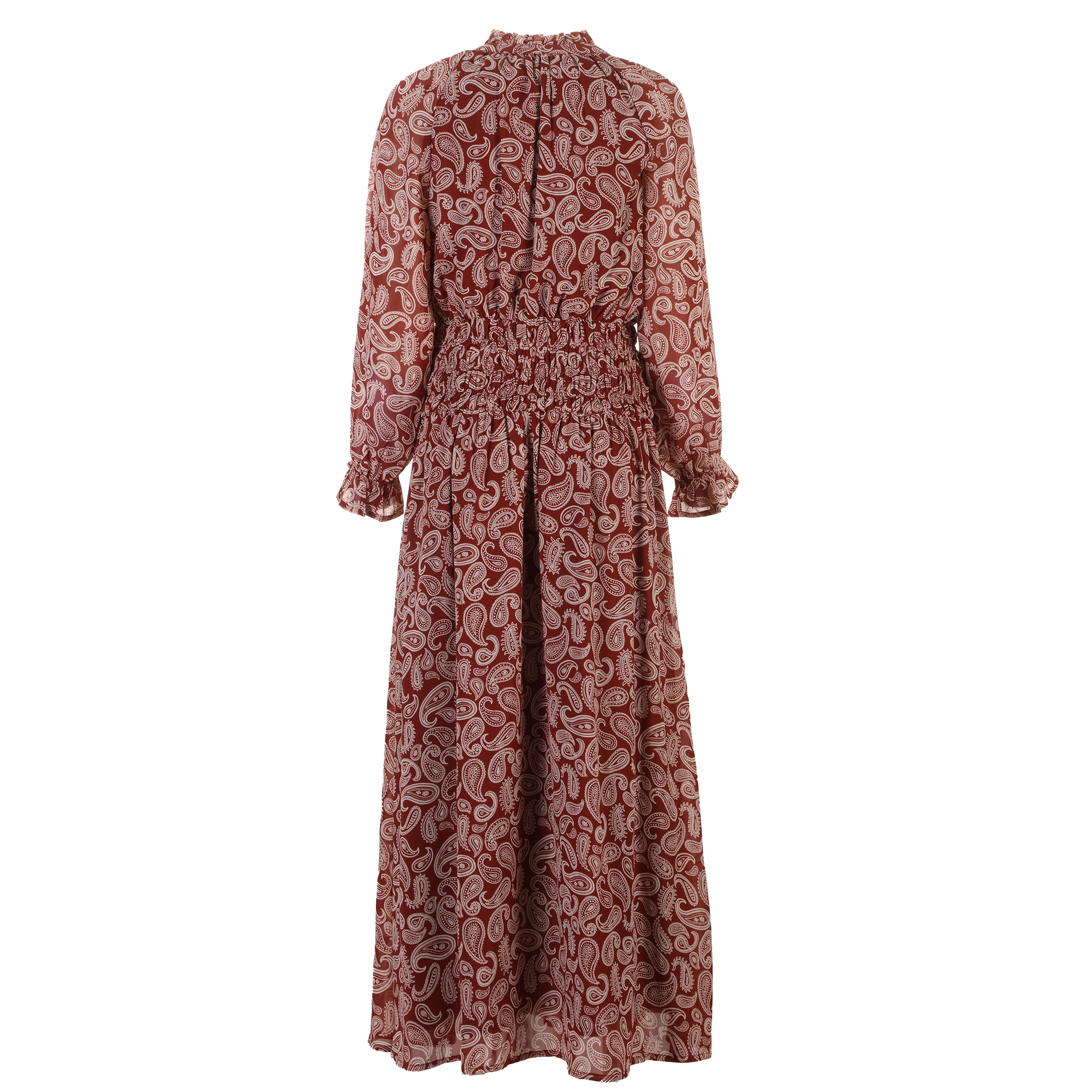 Robe longue imprimée  - Rouge