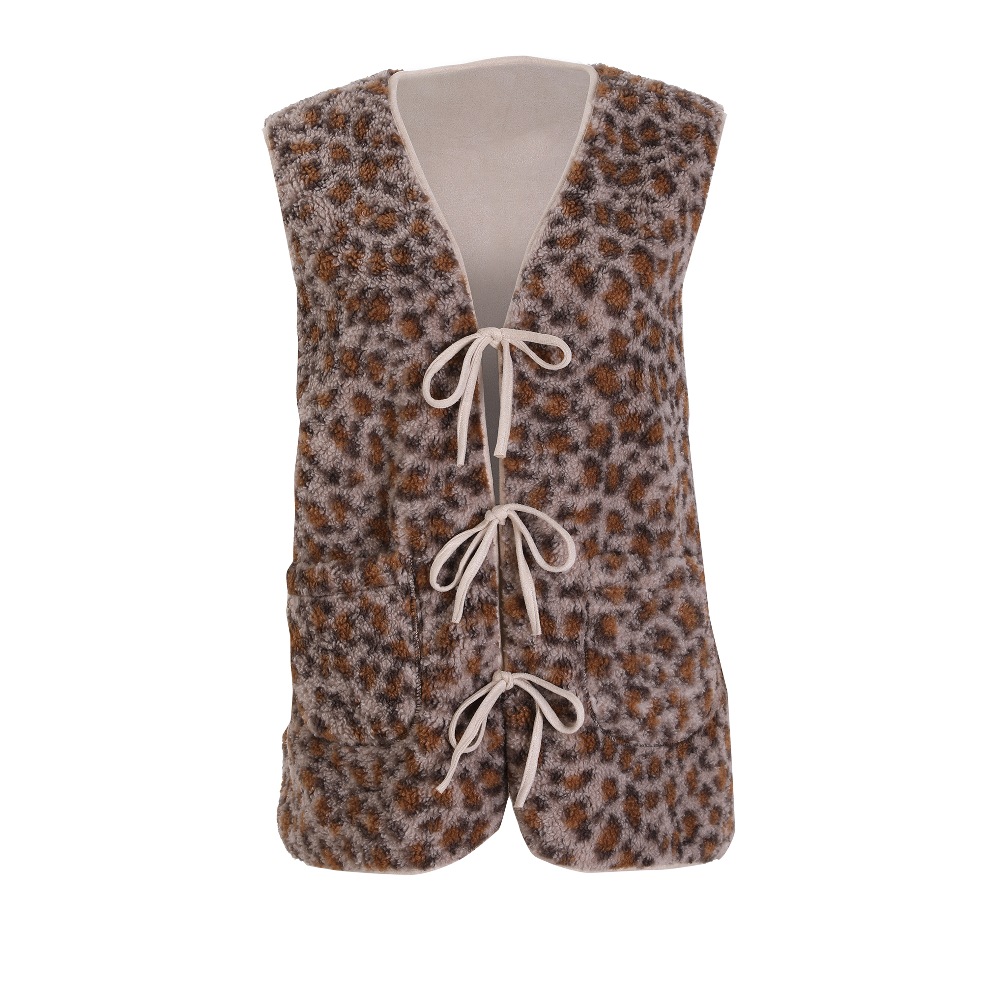 Veste sans manches réversible  - Beige