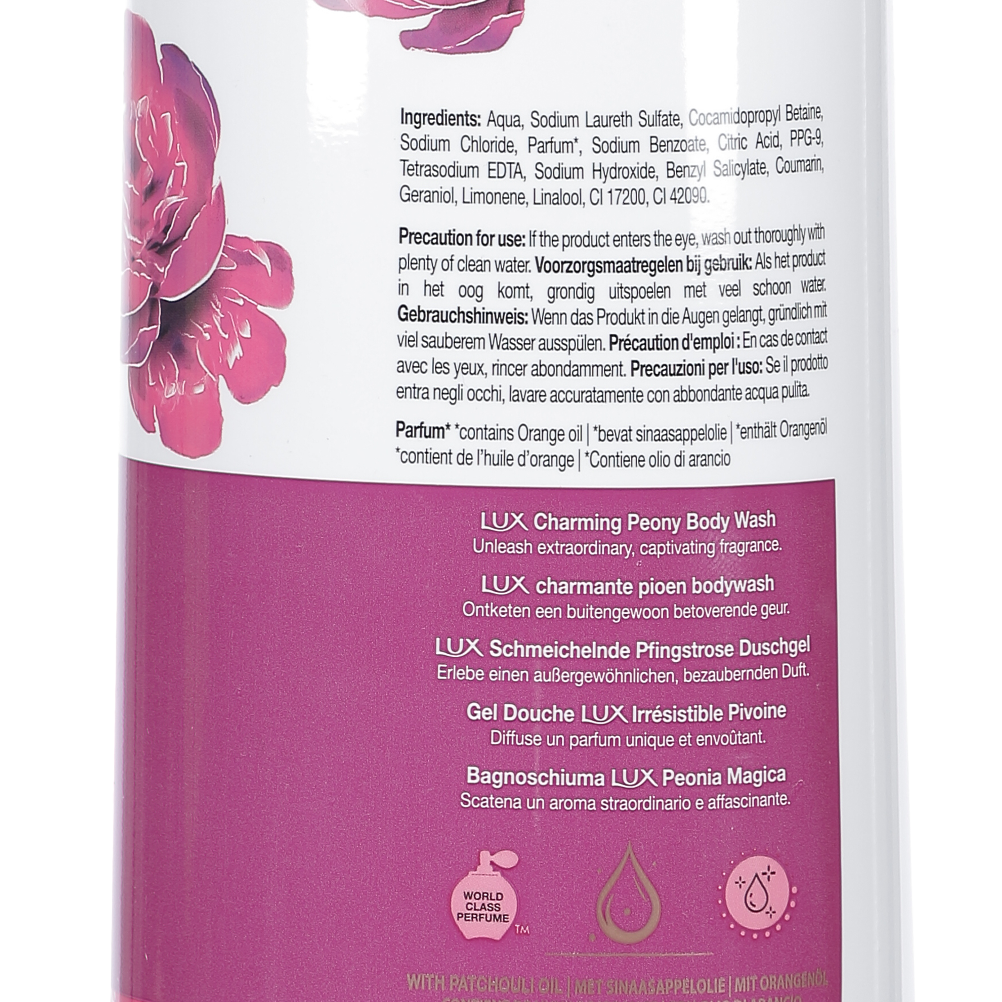 Gel douche Lux Charming Peony à l'huile d'orange 600 ml