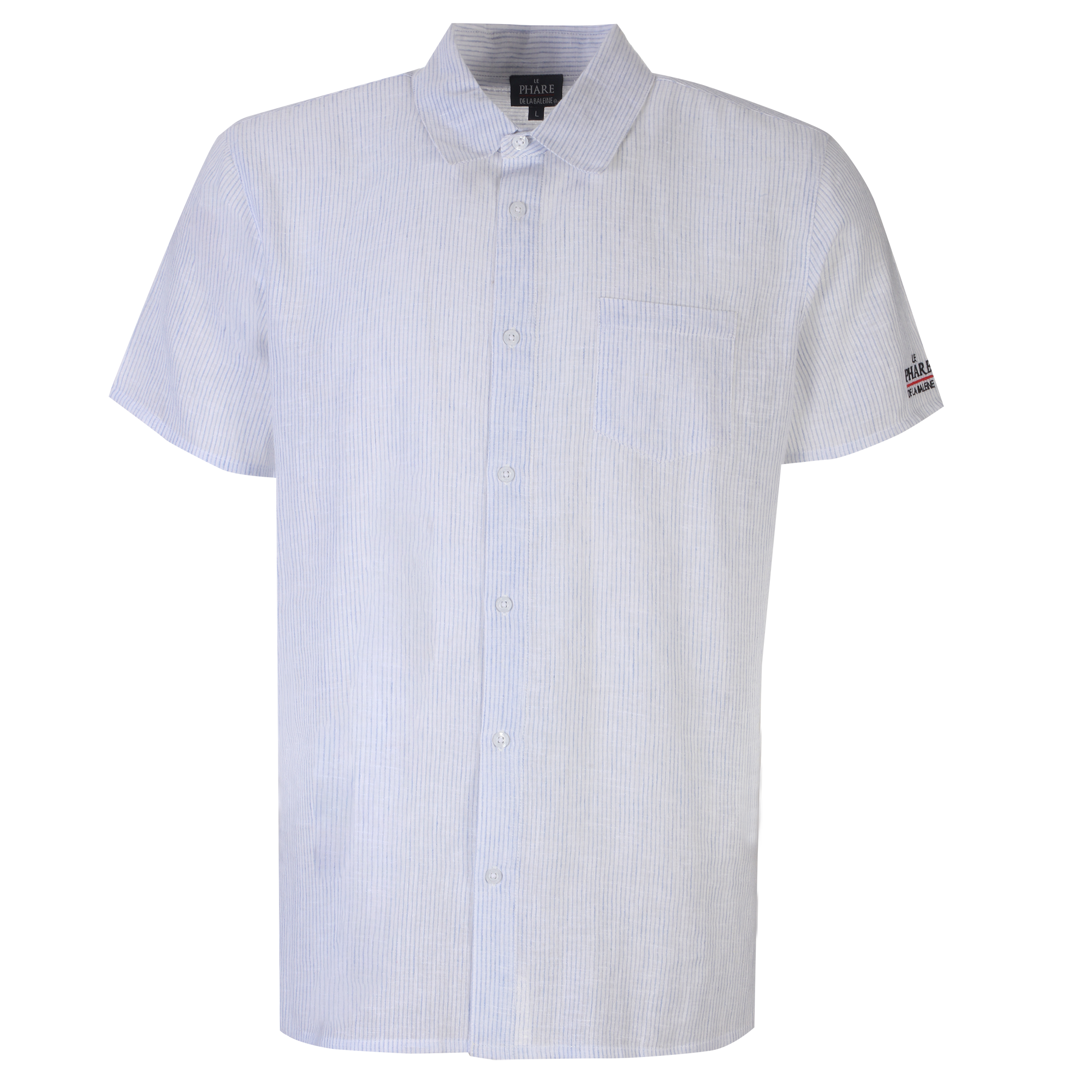 Chemise manches courtes en lin mélangé - Noir