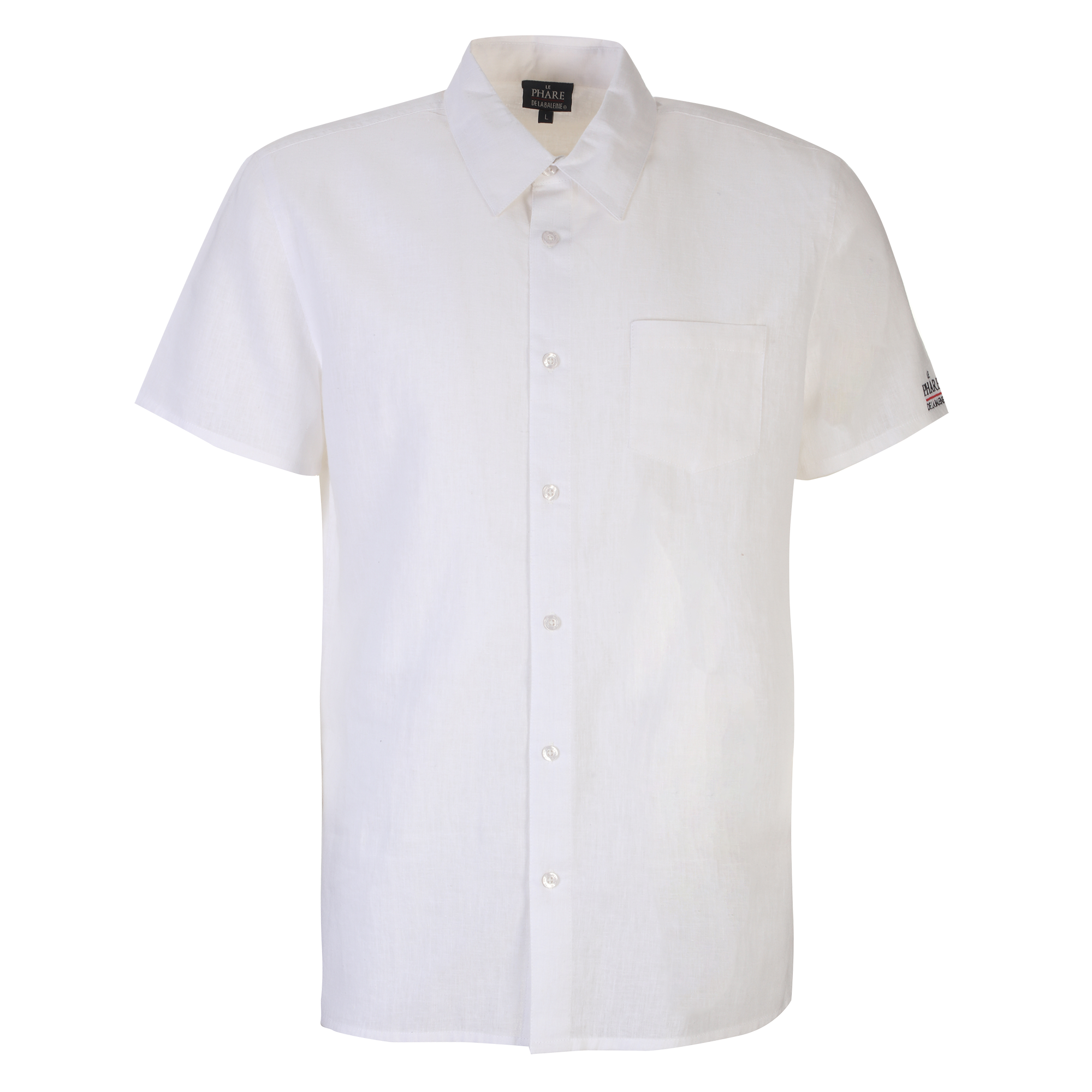 Chemise manches courtes en lin mélangé - Noir