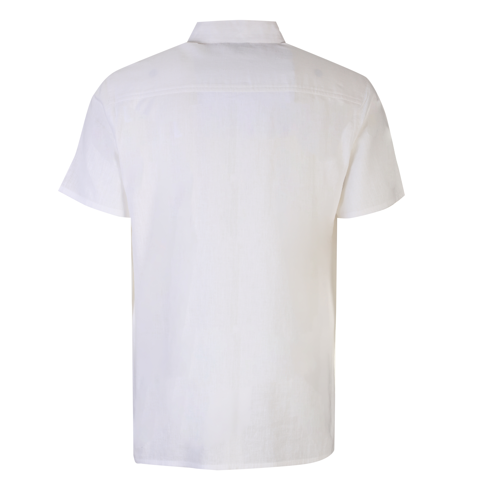 Chemise manches courtes en lin mélangé - Blanc