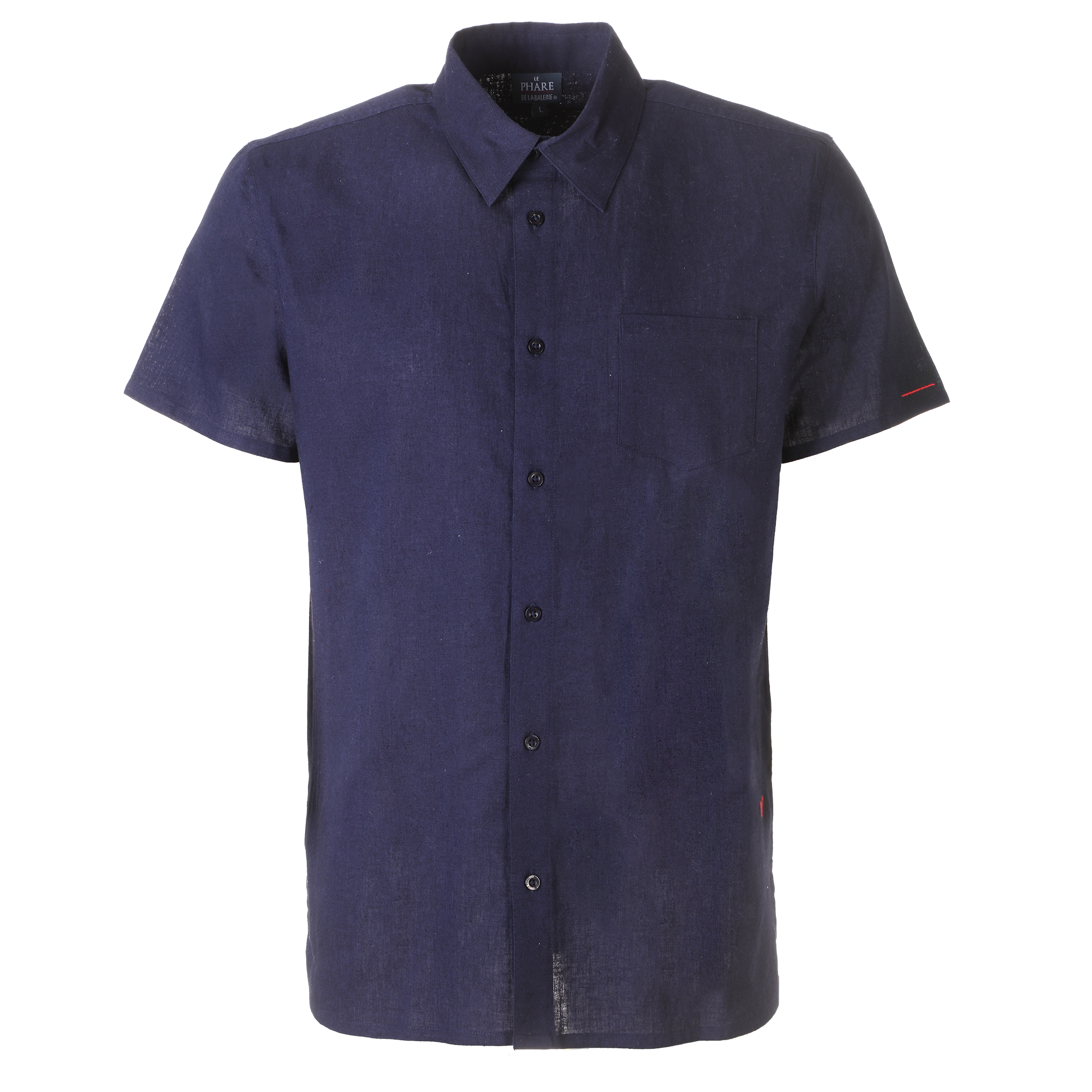 Chemise manches courtes en lin mélangé - Noir