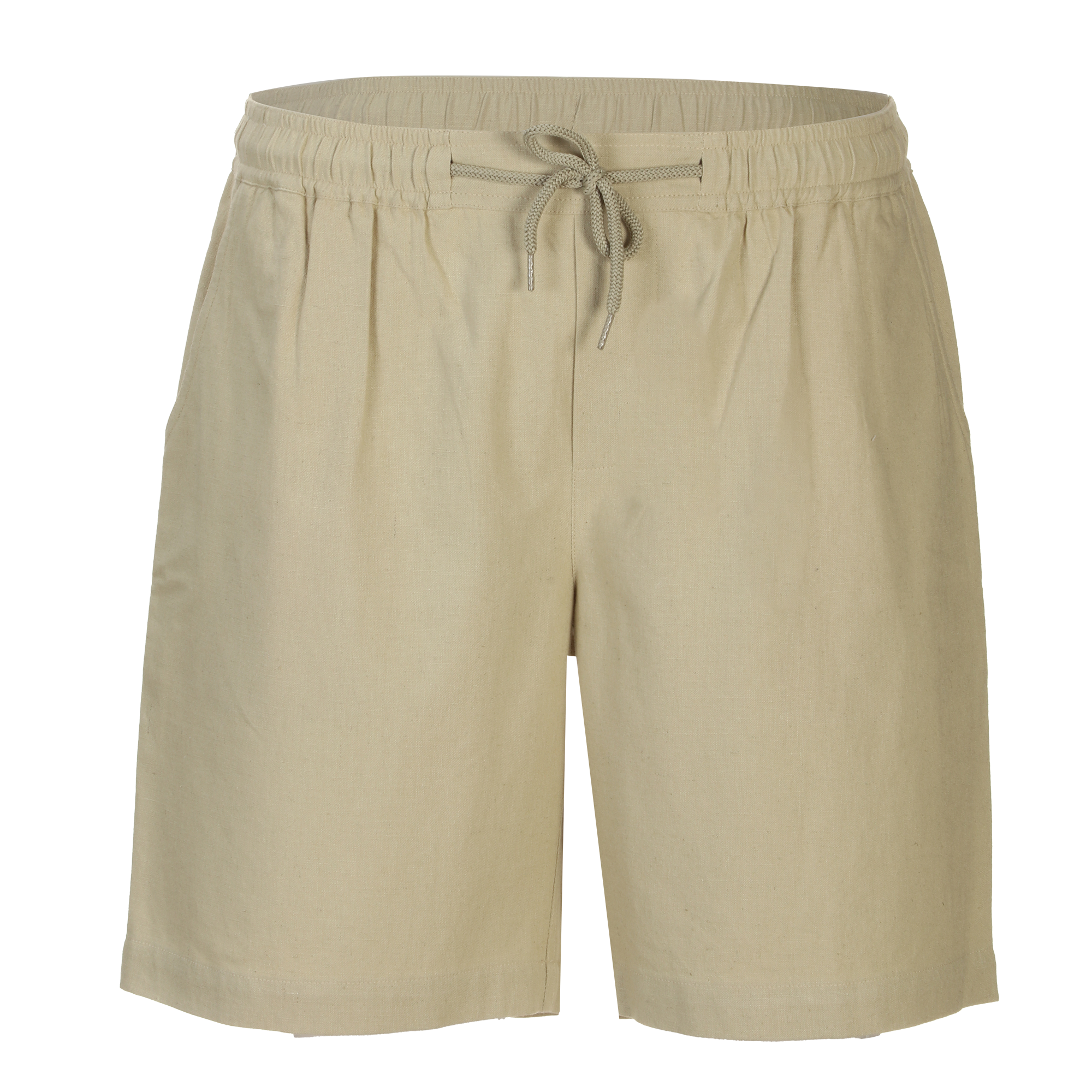 Short avec cordon en lin mélangé - Blanc