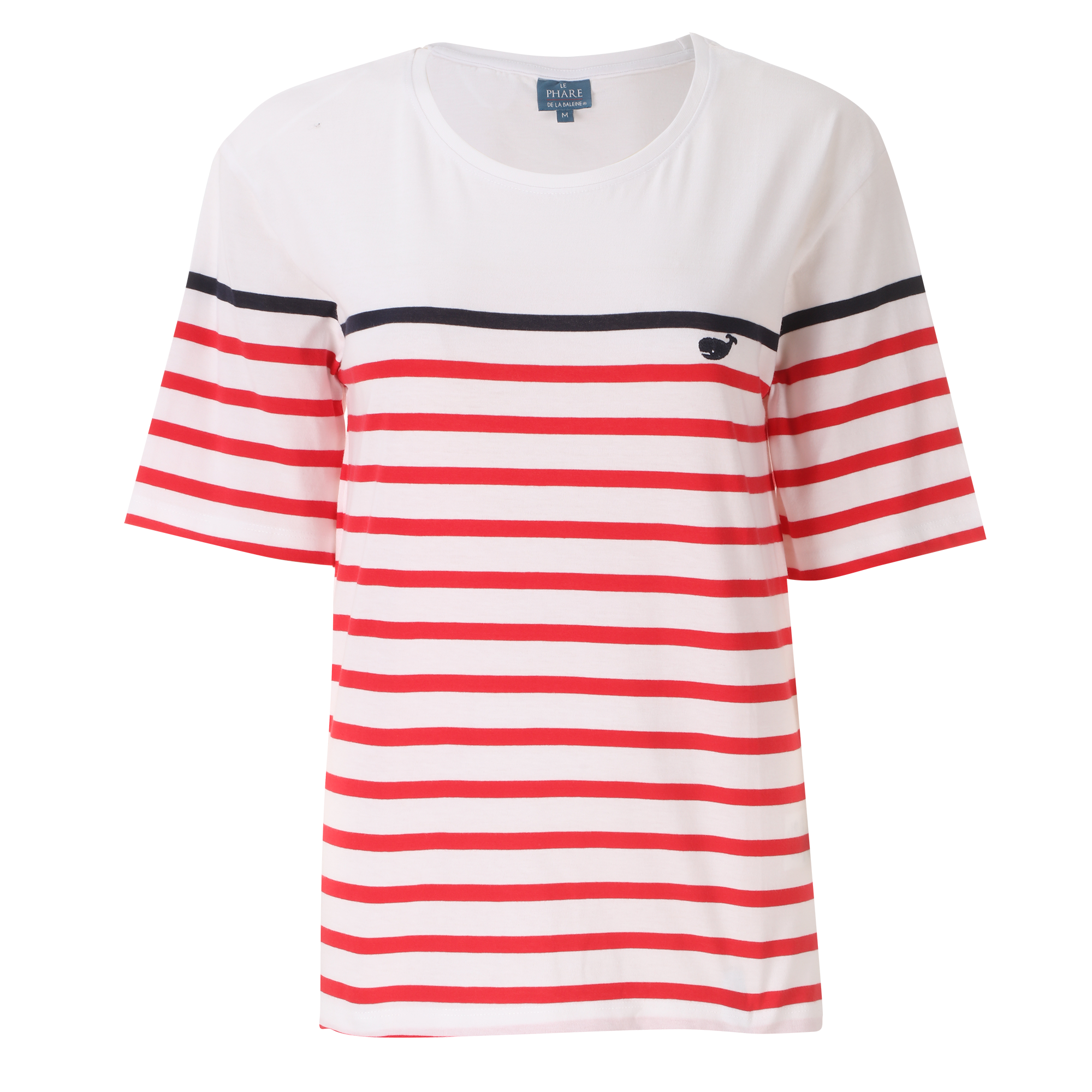 Tee-shirt manches courtes marinière - Bleu foncé