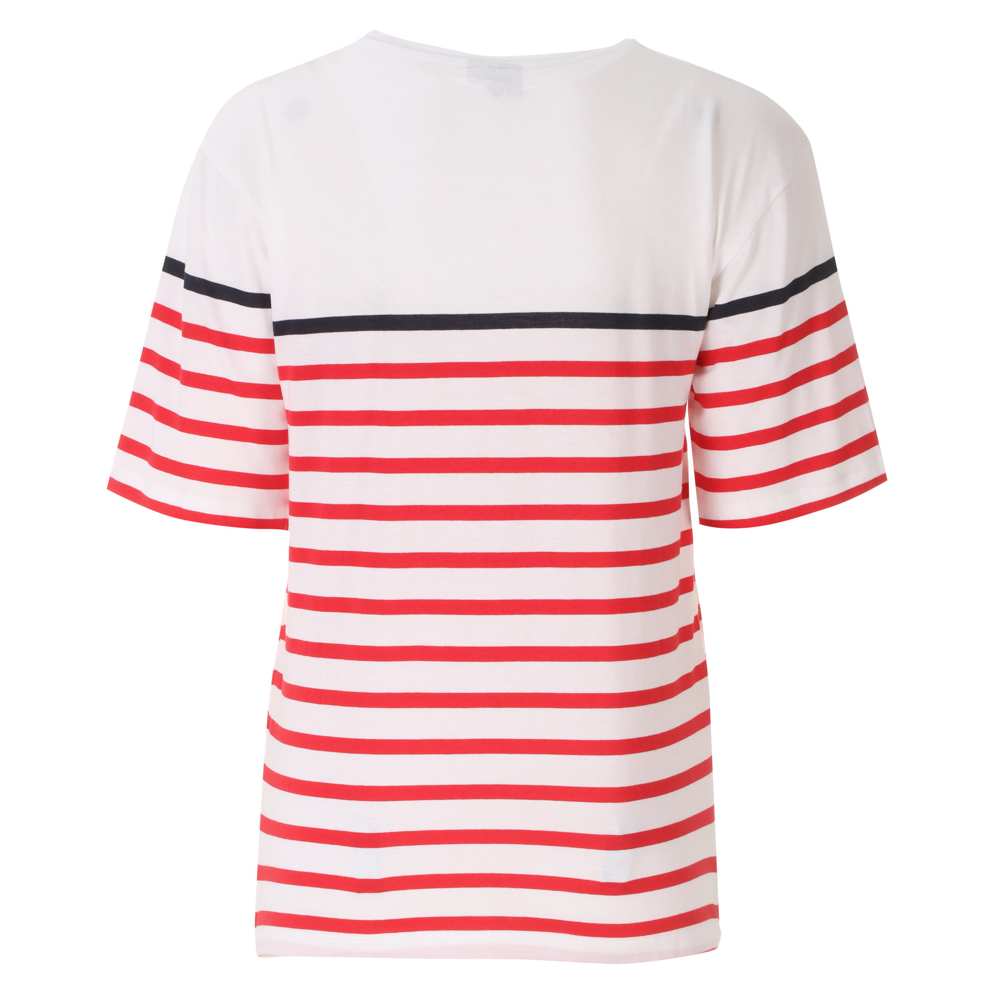 Tee-shirt manches courtes marinière - Bleu foncé