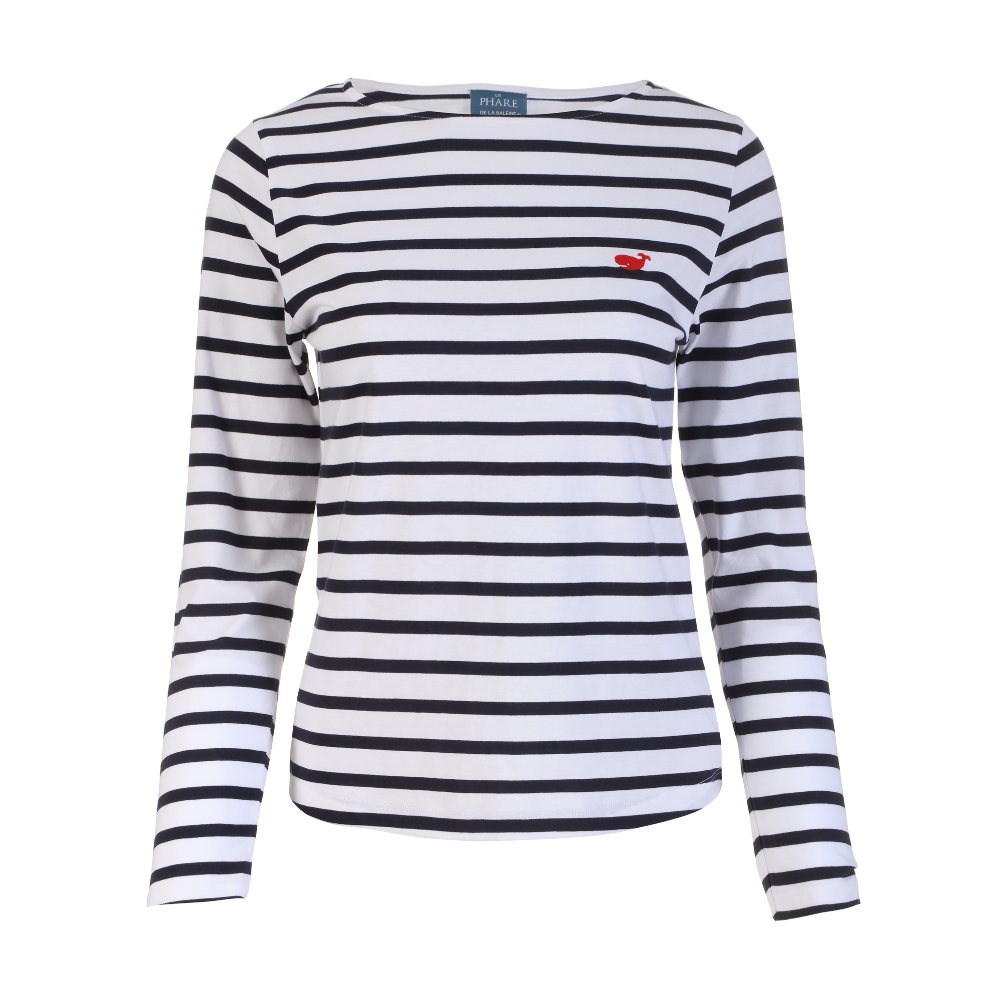 Tee-shirt manches longues rayé  - Blanc