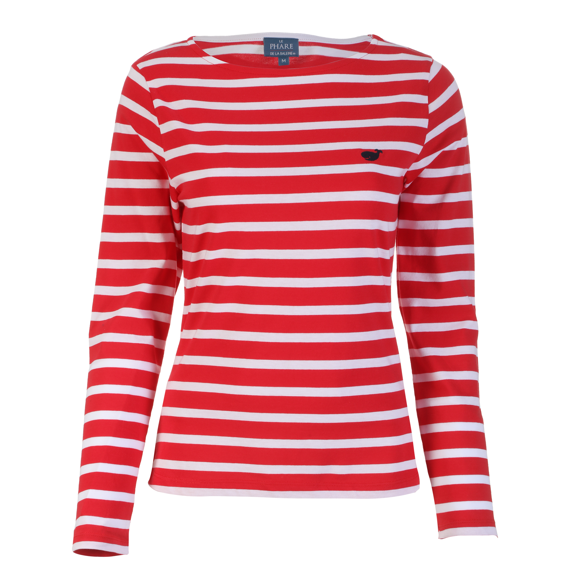 Tee-shirt manches longues rayé  - Rouge