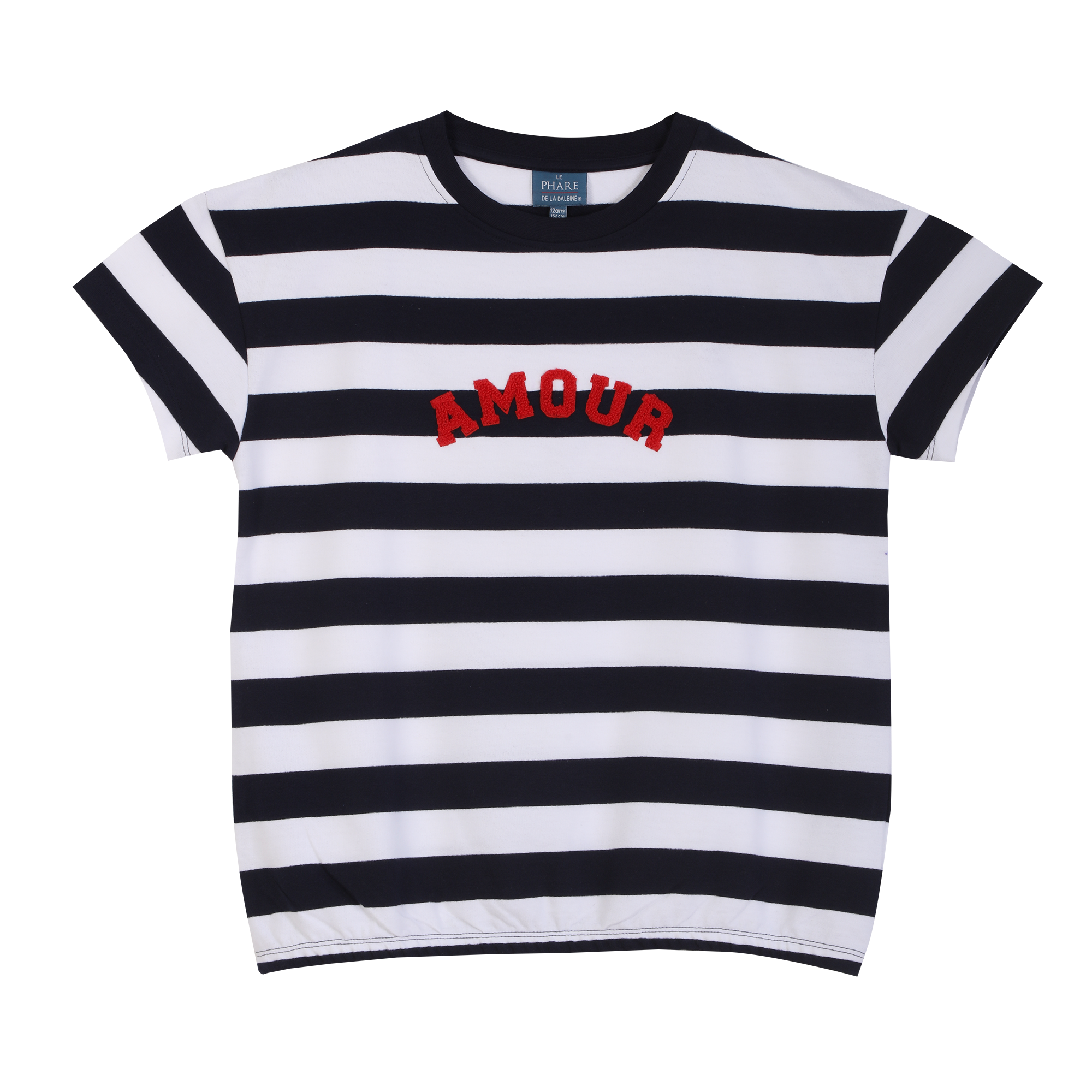 Tee-shirt manches courtes marinière 3-12 ans  - Rouge