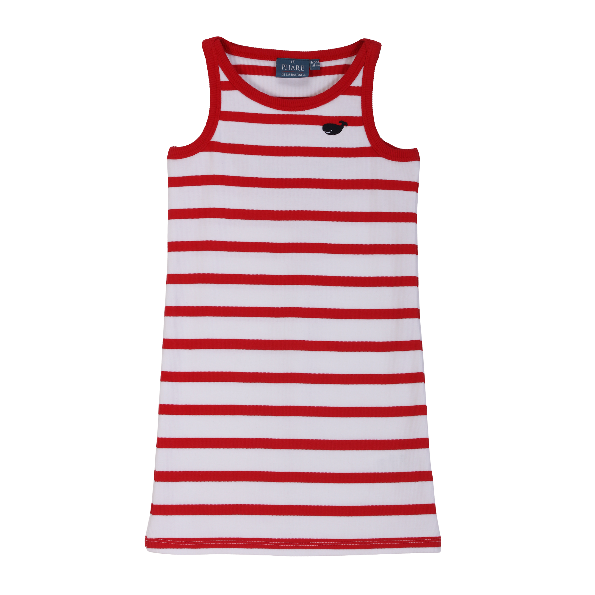 Robe marinière 3-12 ans   - Blanc