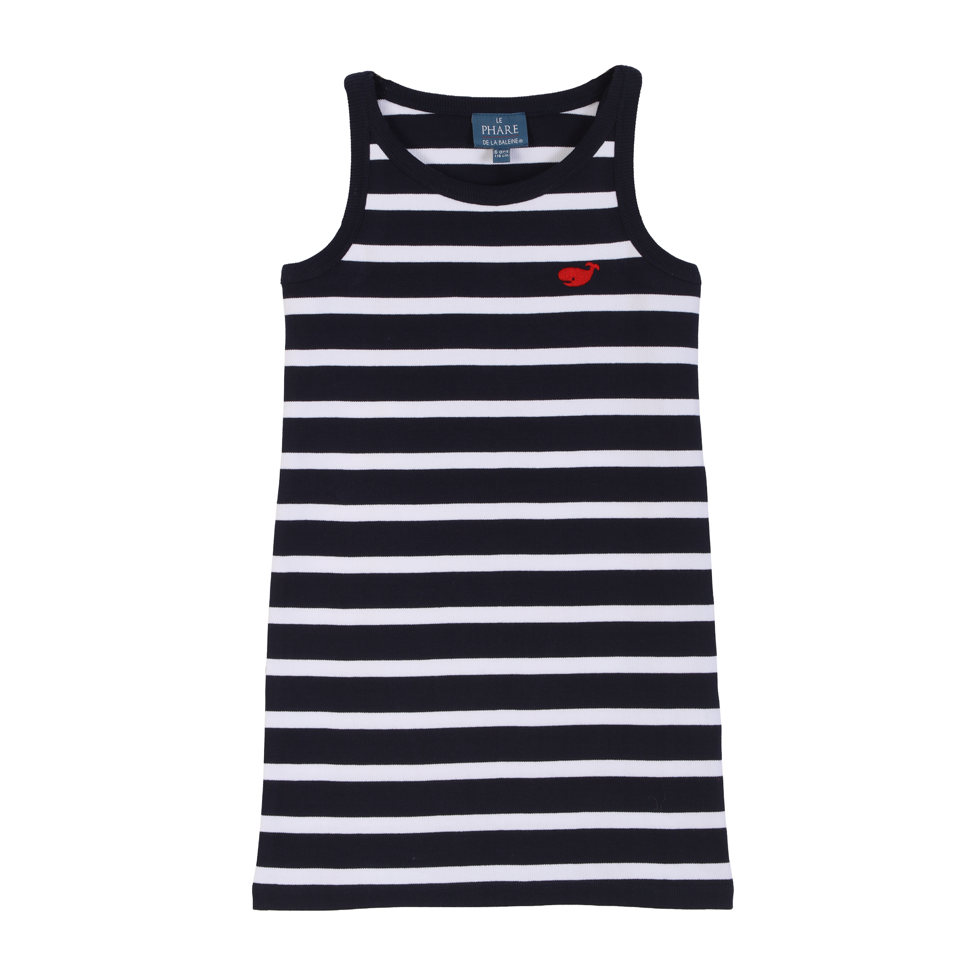 Robe marinière 3-12 ans   - Rouge