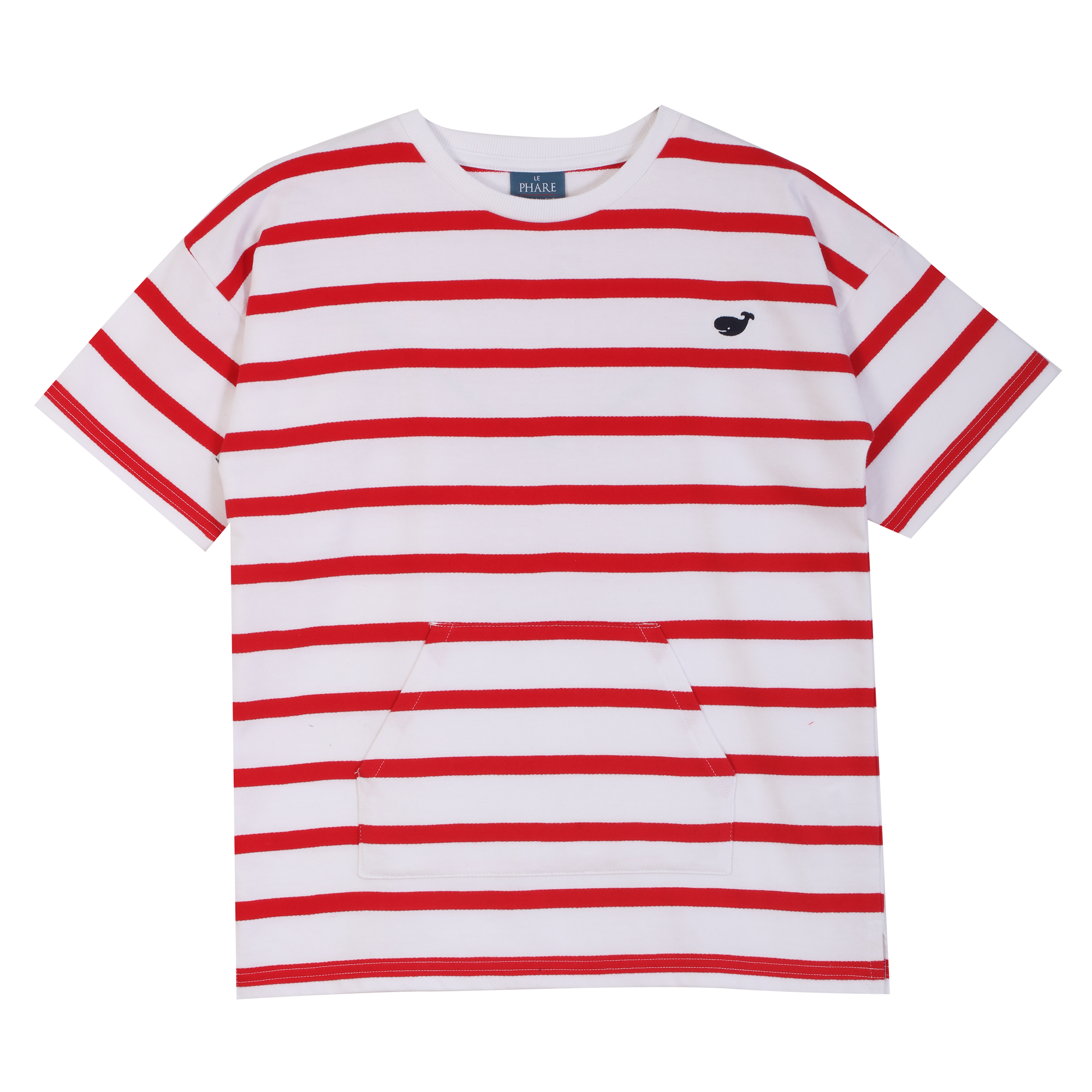 Ensemble Tee-shirt manches courtes + short marinières 3-12 ans  - Bleu foncé