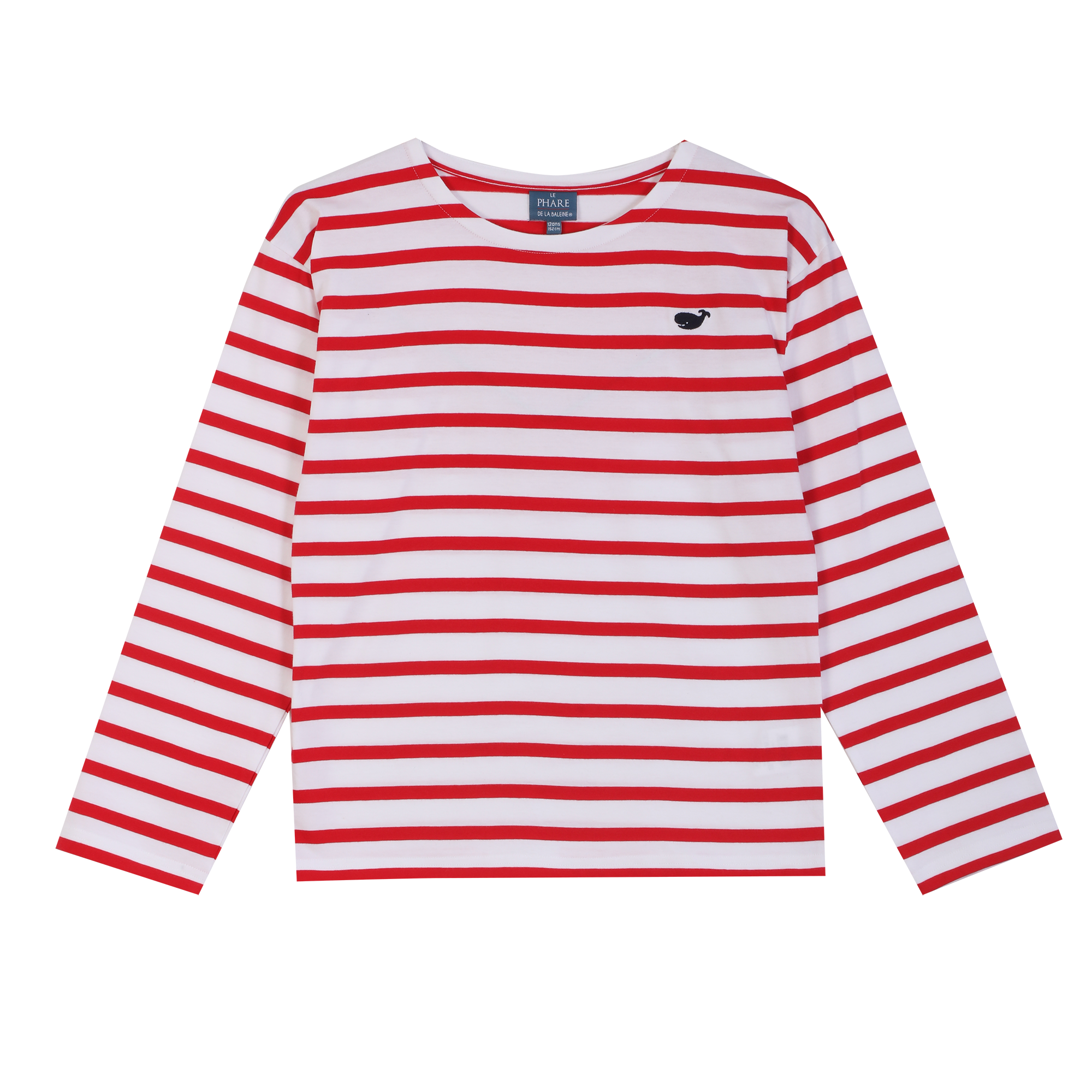 Tee-shirt manches longues marinière 3-12 ans   - Rouge