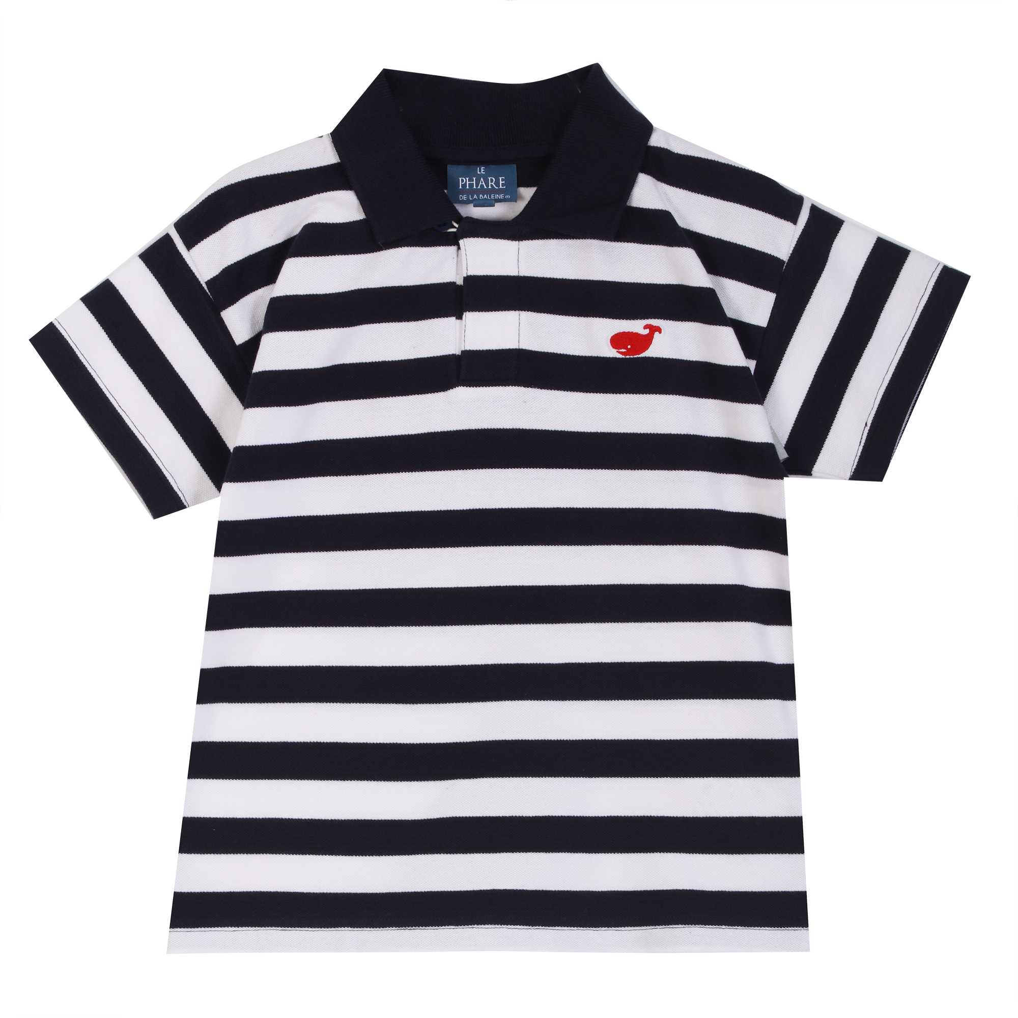 Polo manches courtes marinières 3-12 ans  - Bleu foncé