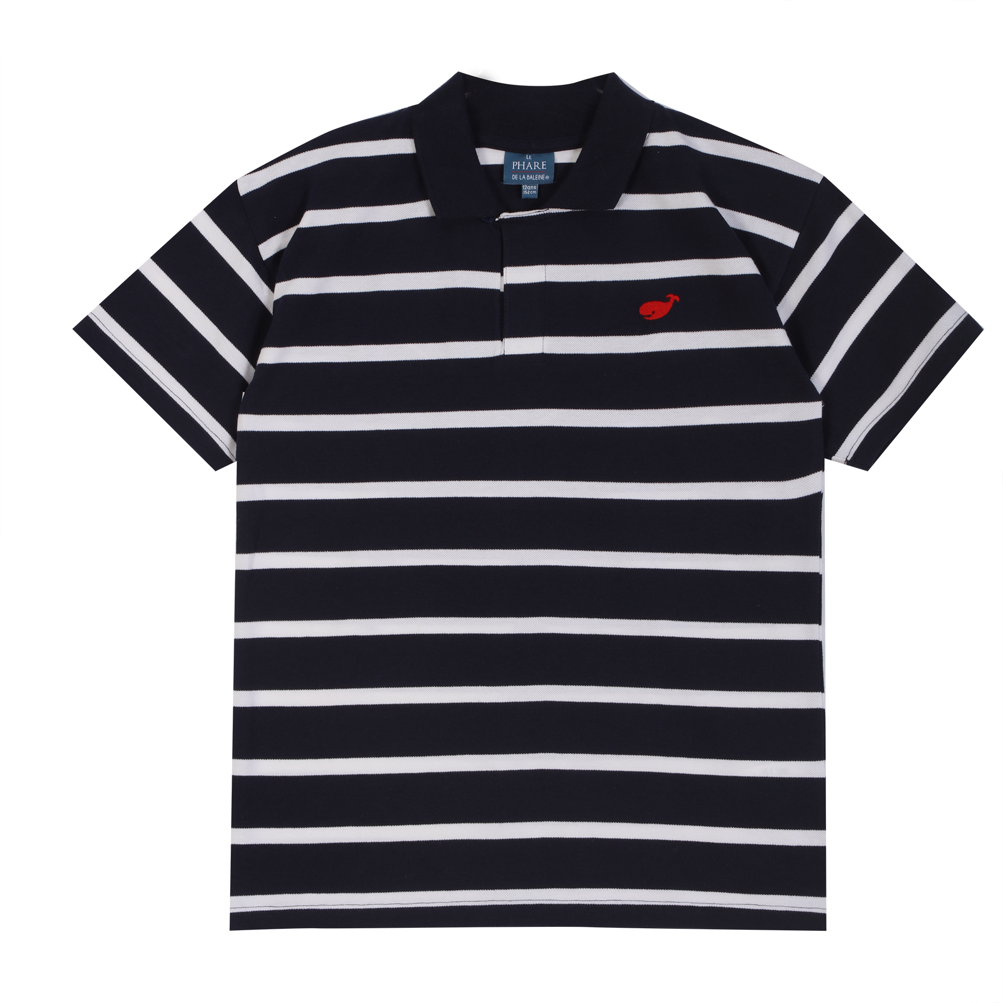 Polo manches courtes marinières 3-12 ans  - Bleu foncé