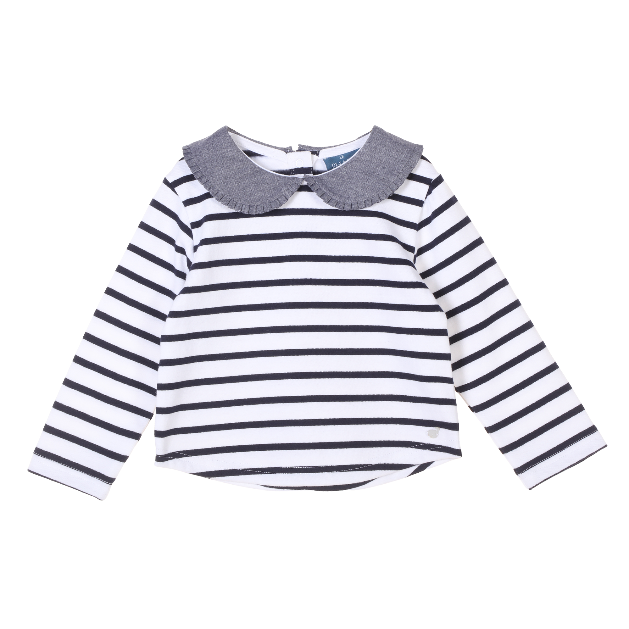 Sweat marinière avec col 3/36 mois - Blanc