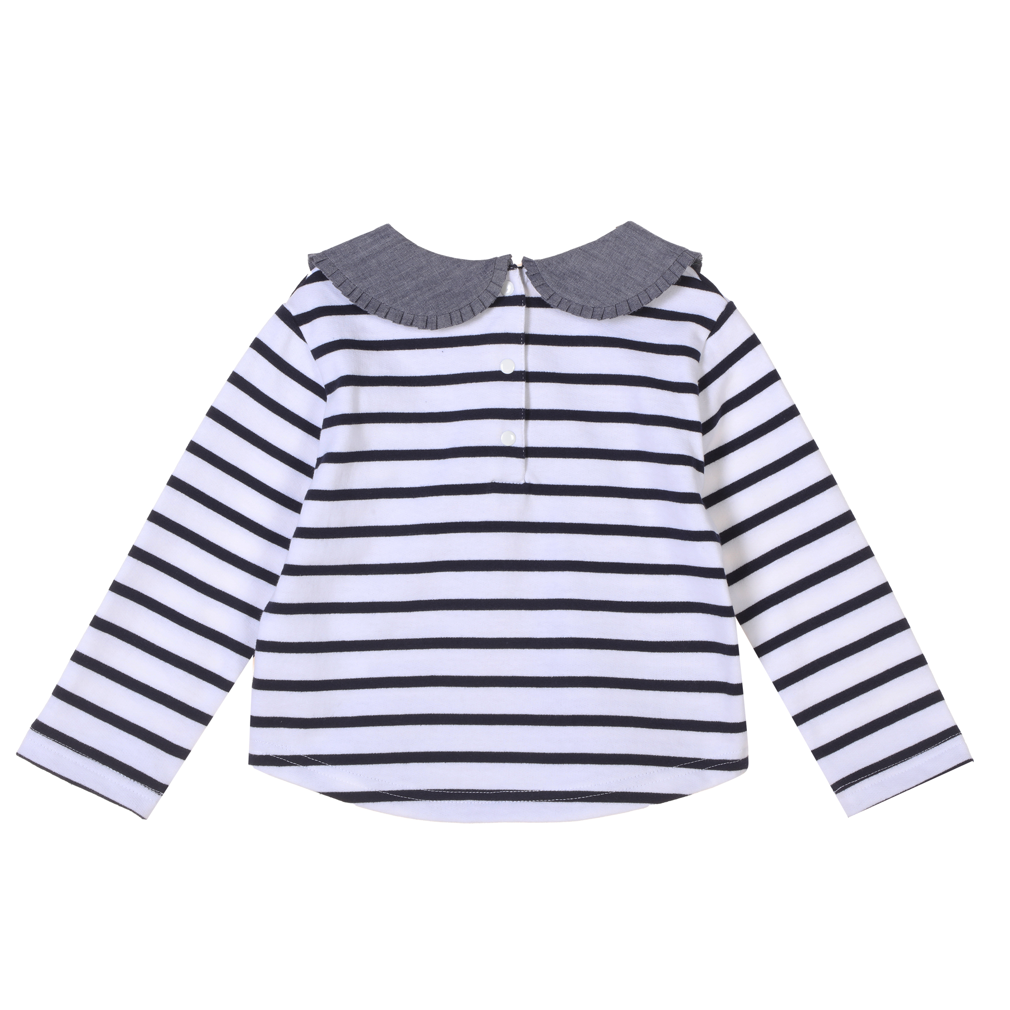 Sweat marinière avec col 3/36 mois - Blanc
