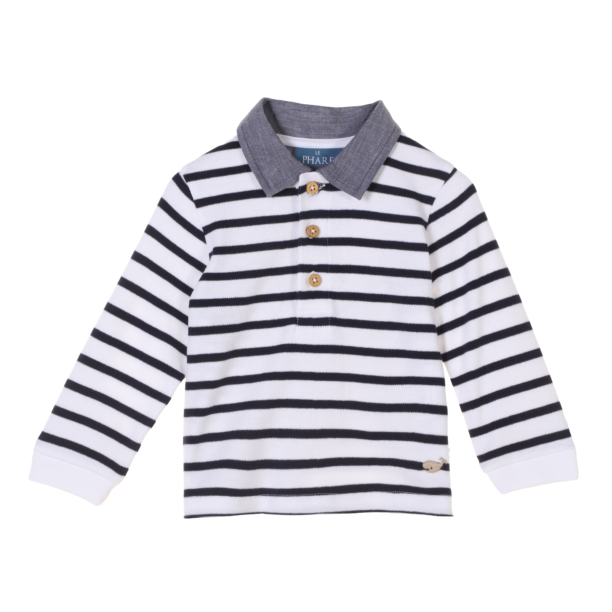 Polo manches longues 3/36 mois - Bleu