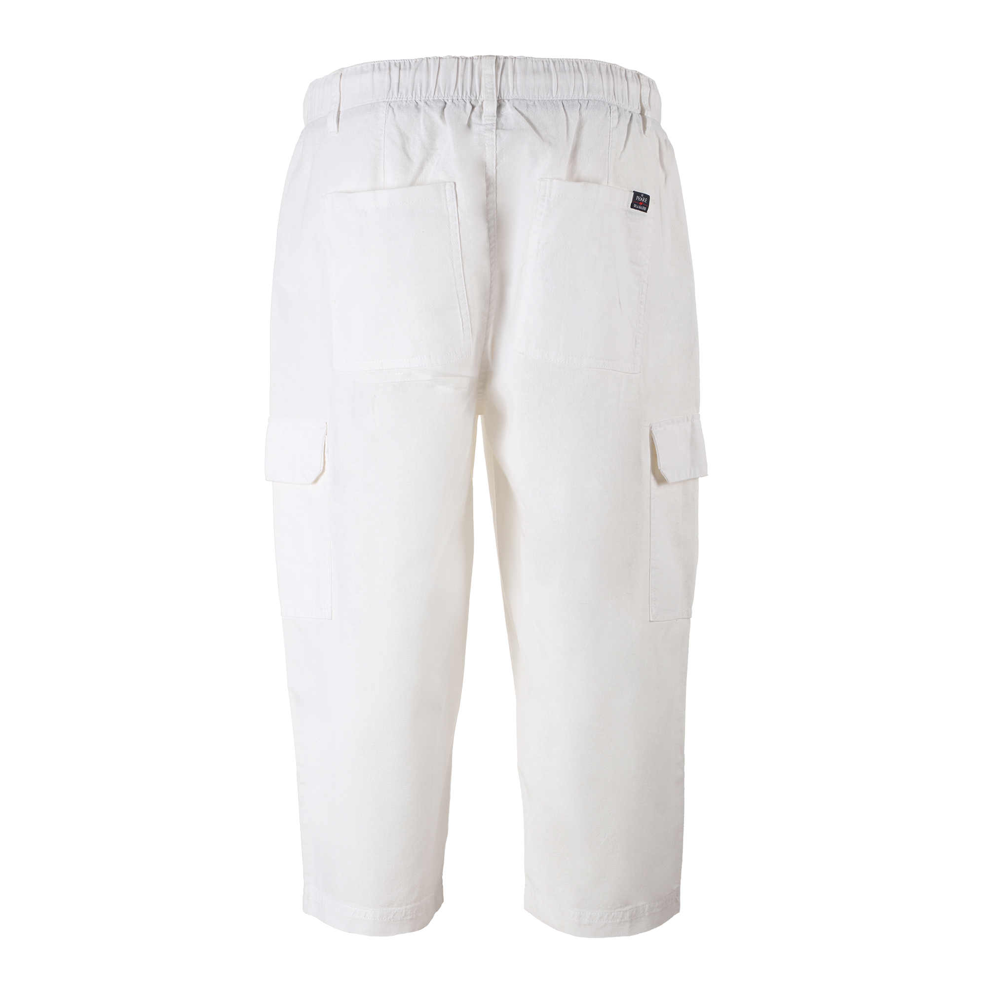 Pantacourt lin et coton - Blanc
