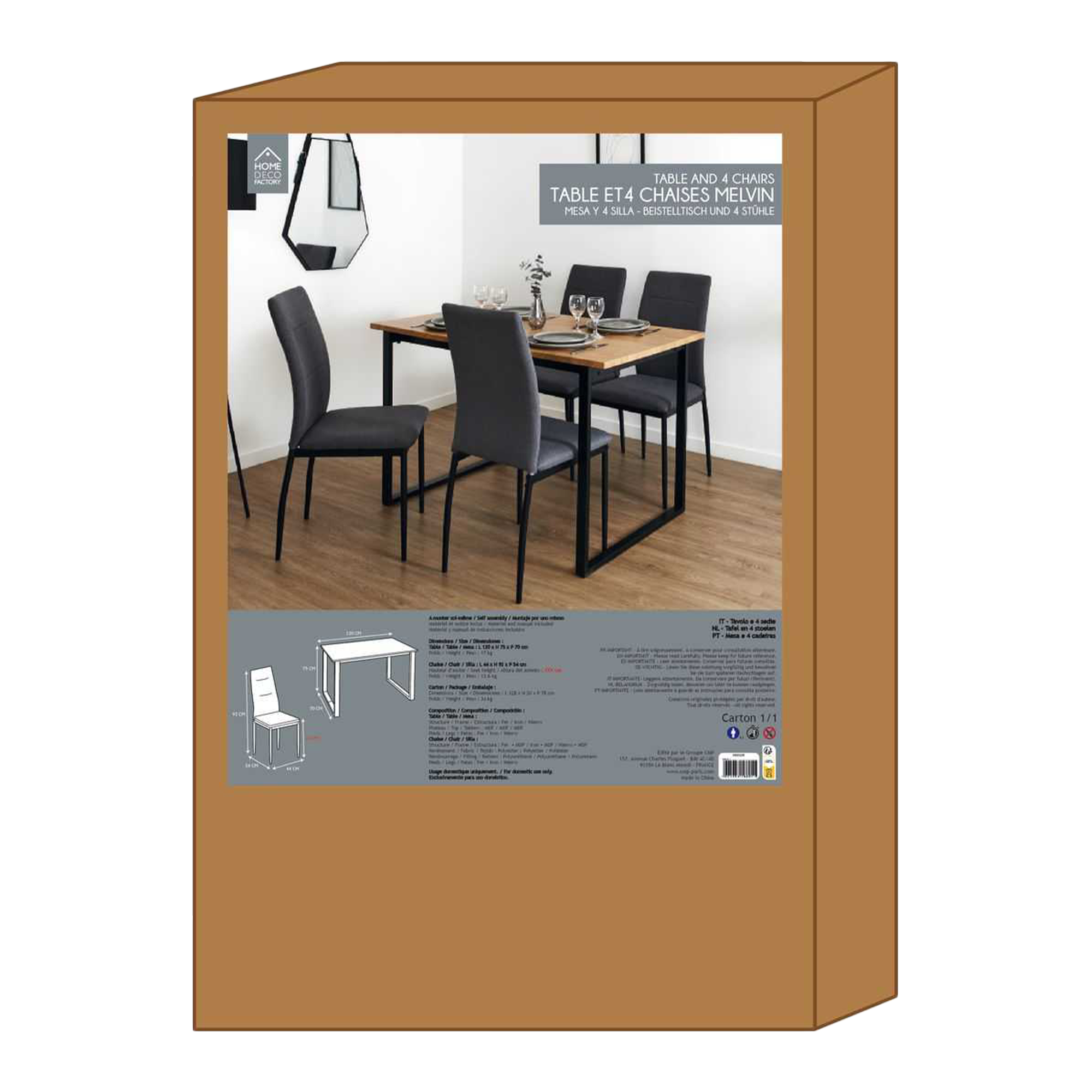 Table à manger avec 4 chaises Abbott