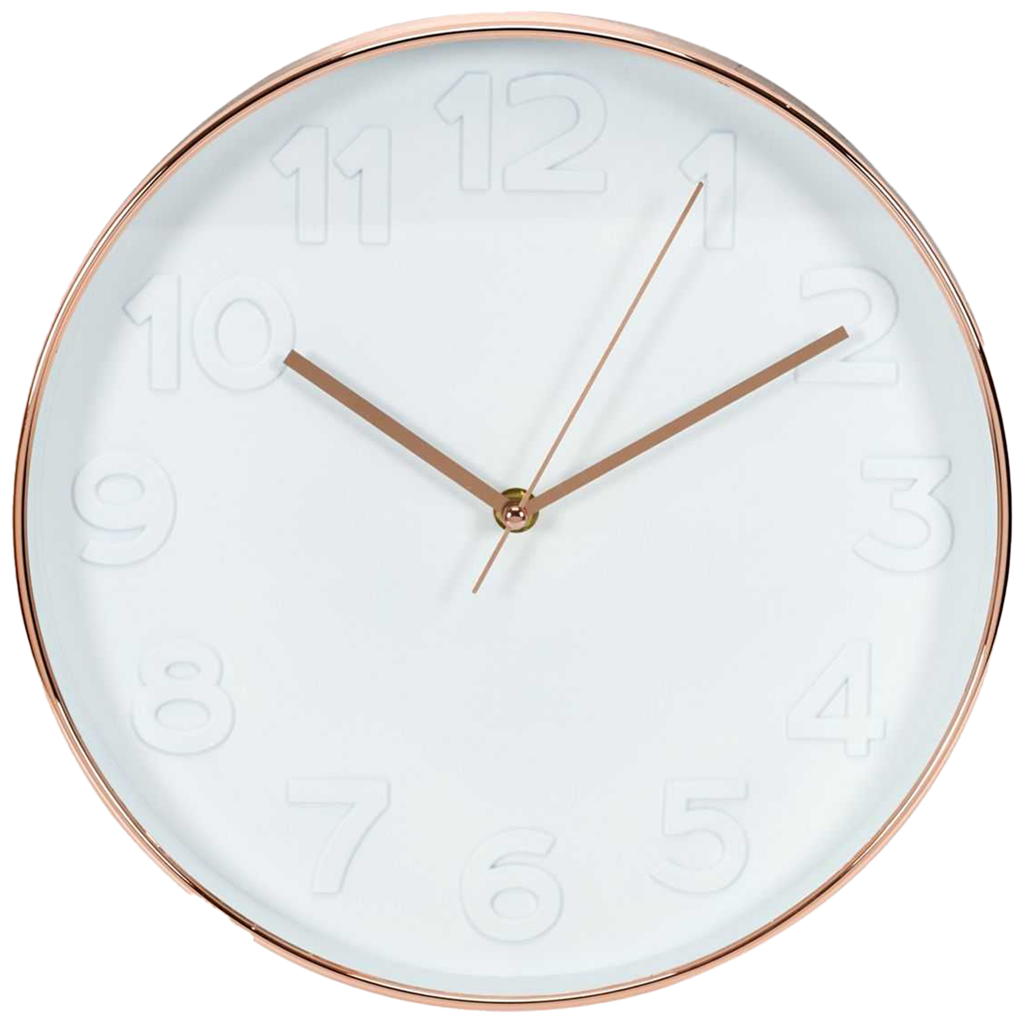 Horloge ronde blanche et cuivrée