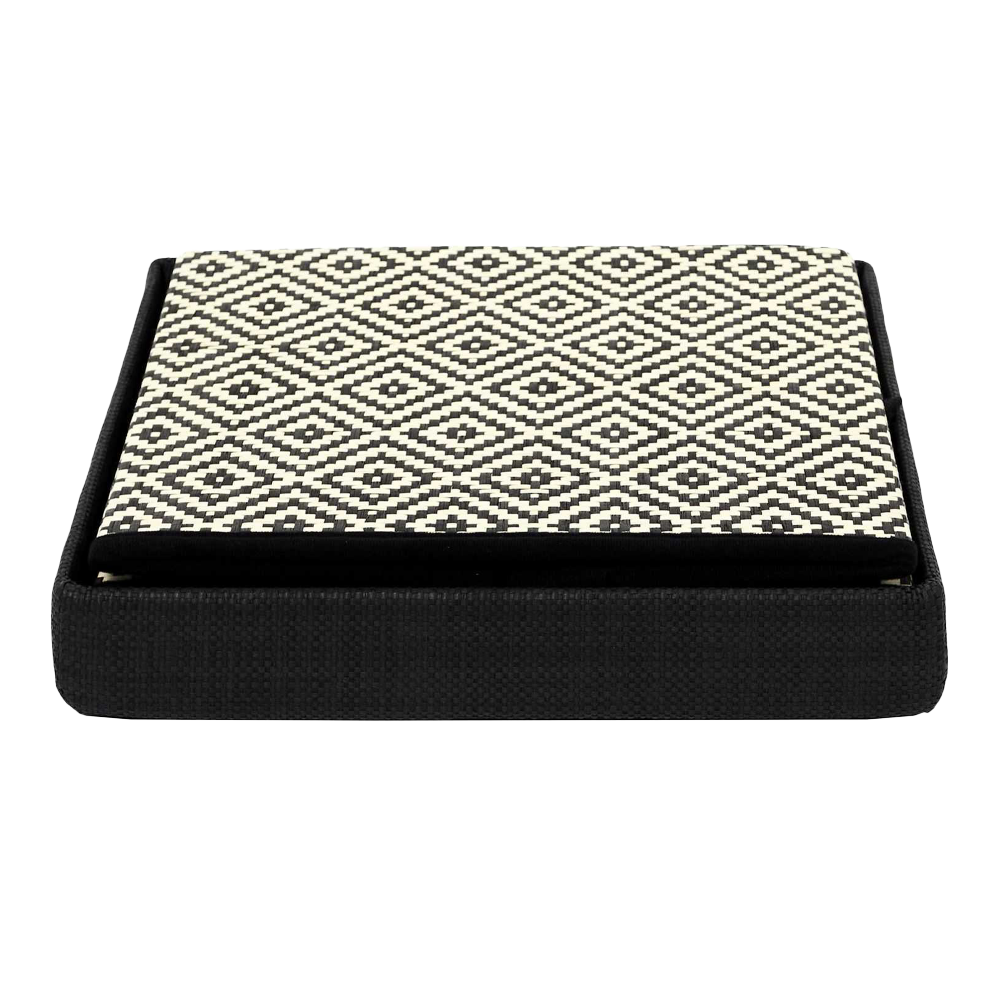 Coffre pouf pliable tresse noir