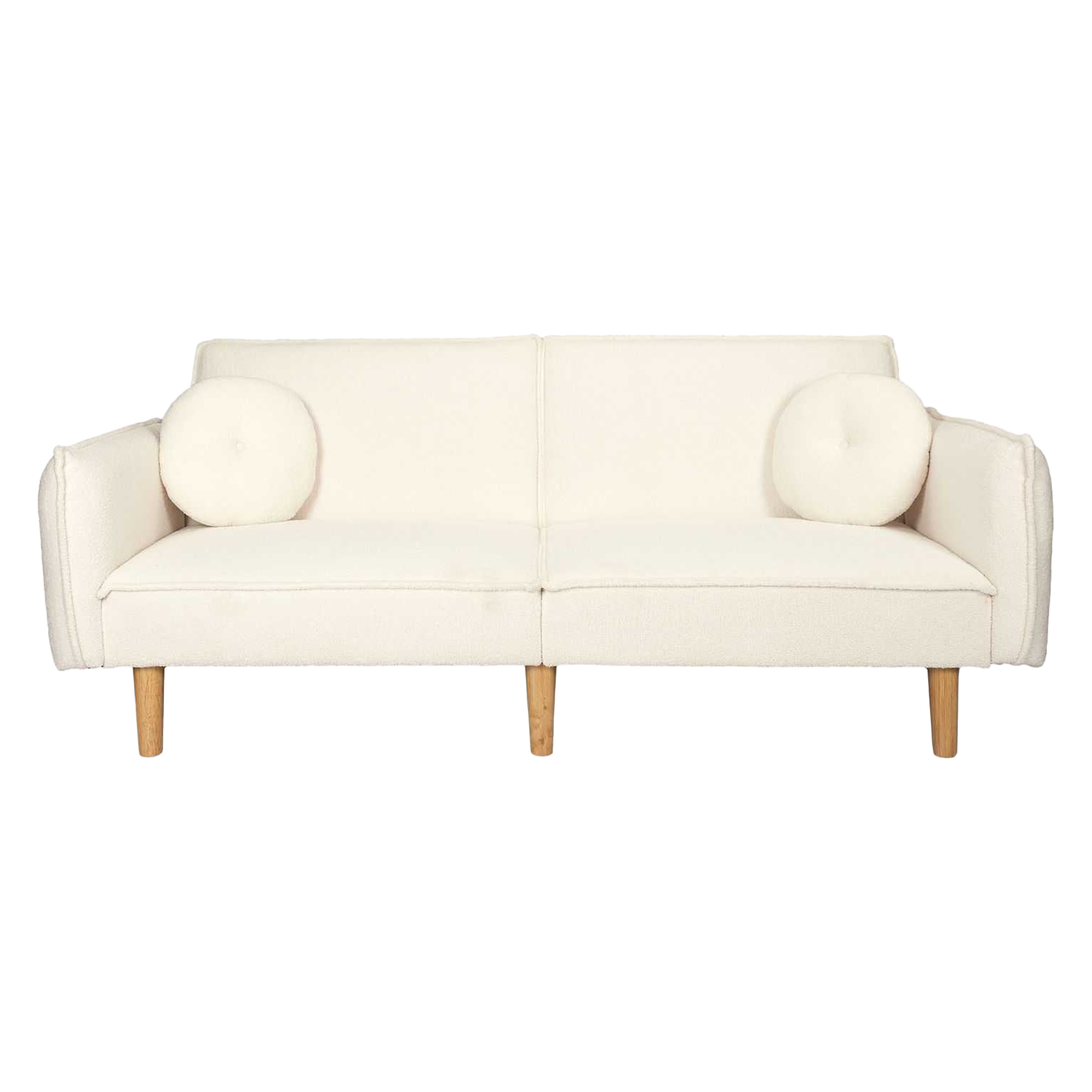 Canapé convertible tissu bouclette blanc