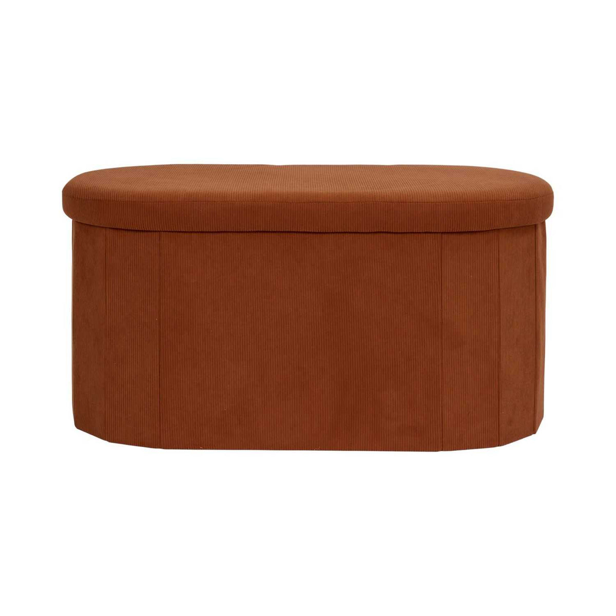 Coffre-banc pliable Jules côtelé Home Deco Factory, terracotta