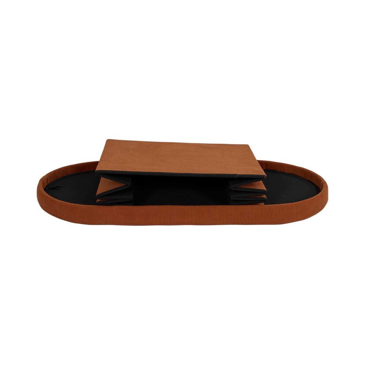 Coffre-banc pliable Jules côtelé Home Deco Factory, terracotta