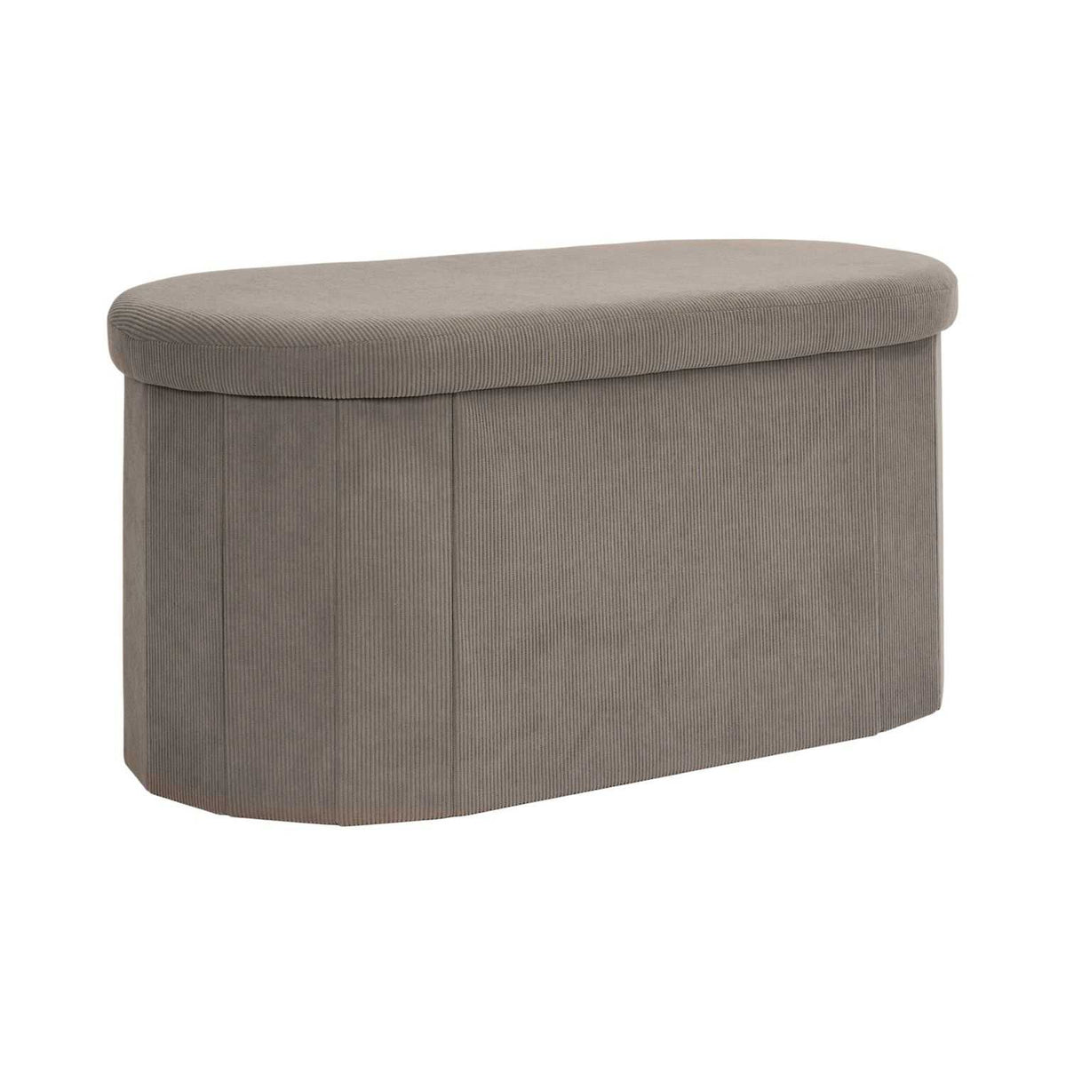 Coffre-banc pliable Jules côtelé Home Deco Factory, taupe