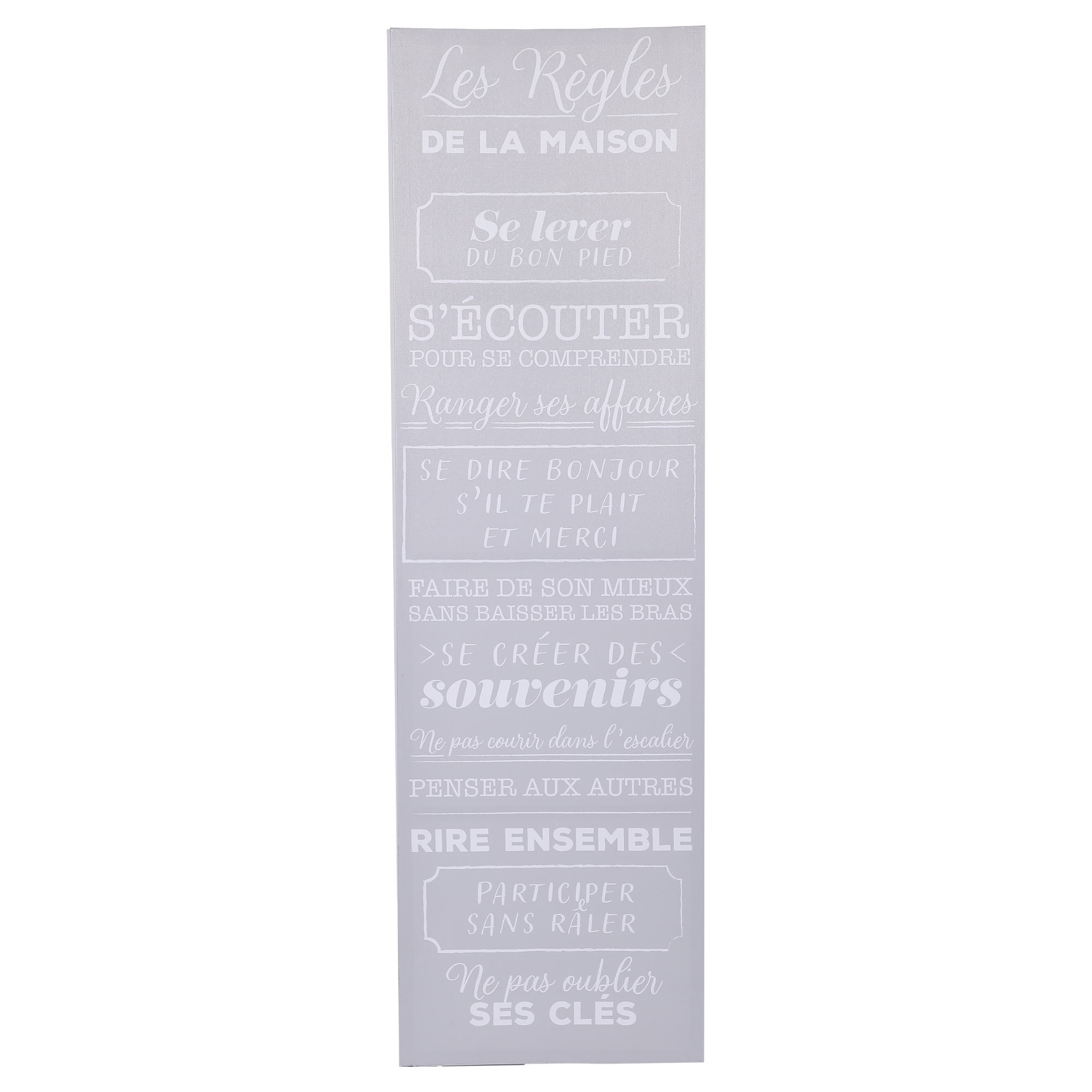 Toile imprimé règle de maison