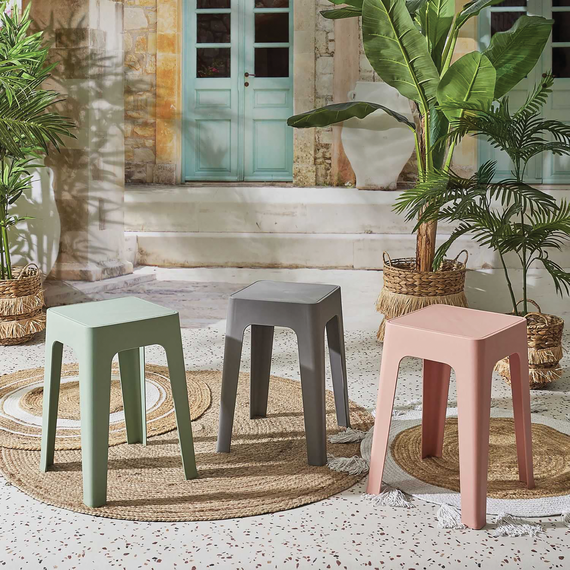 Tabouret empilable Spectra vert