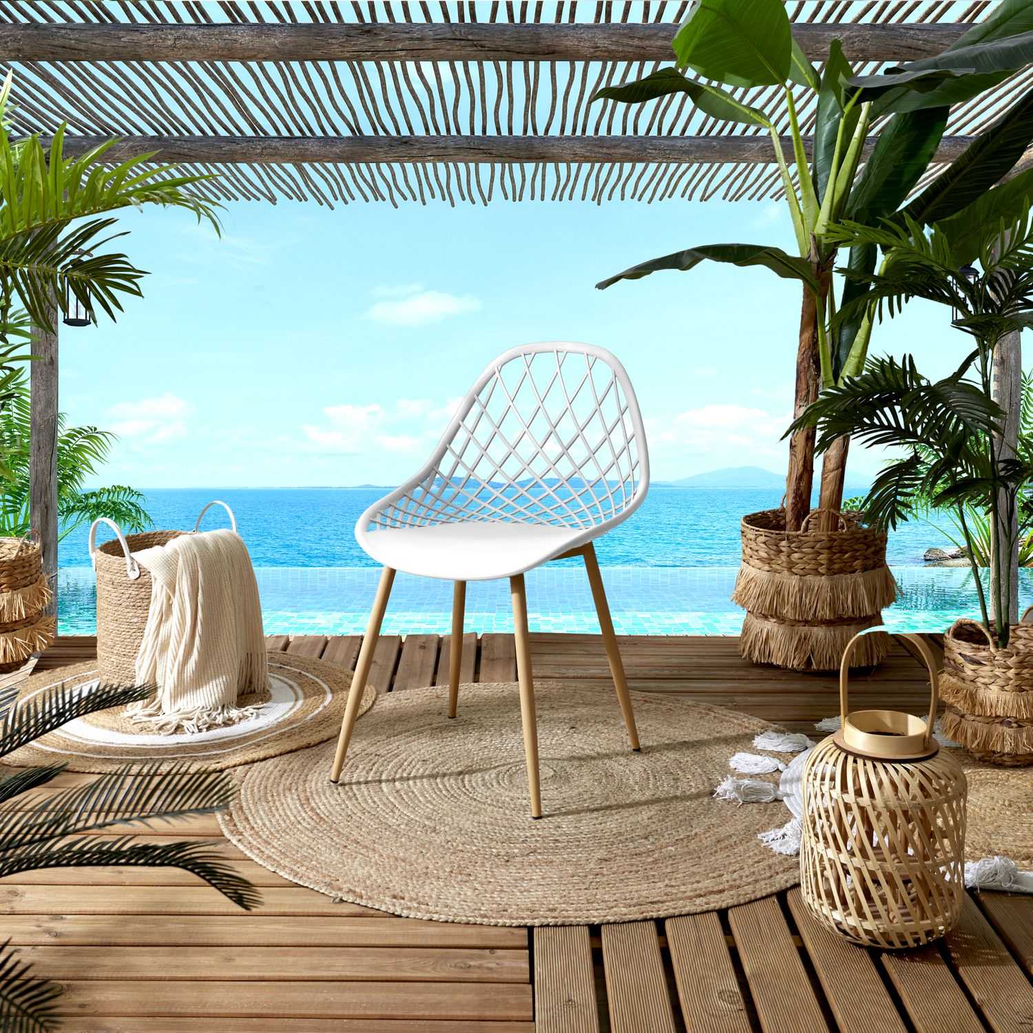 Chaise extérieur Malaga blanche