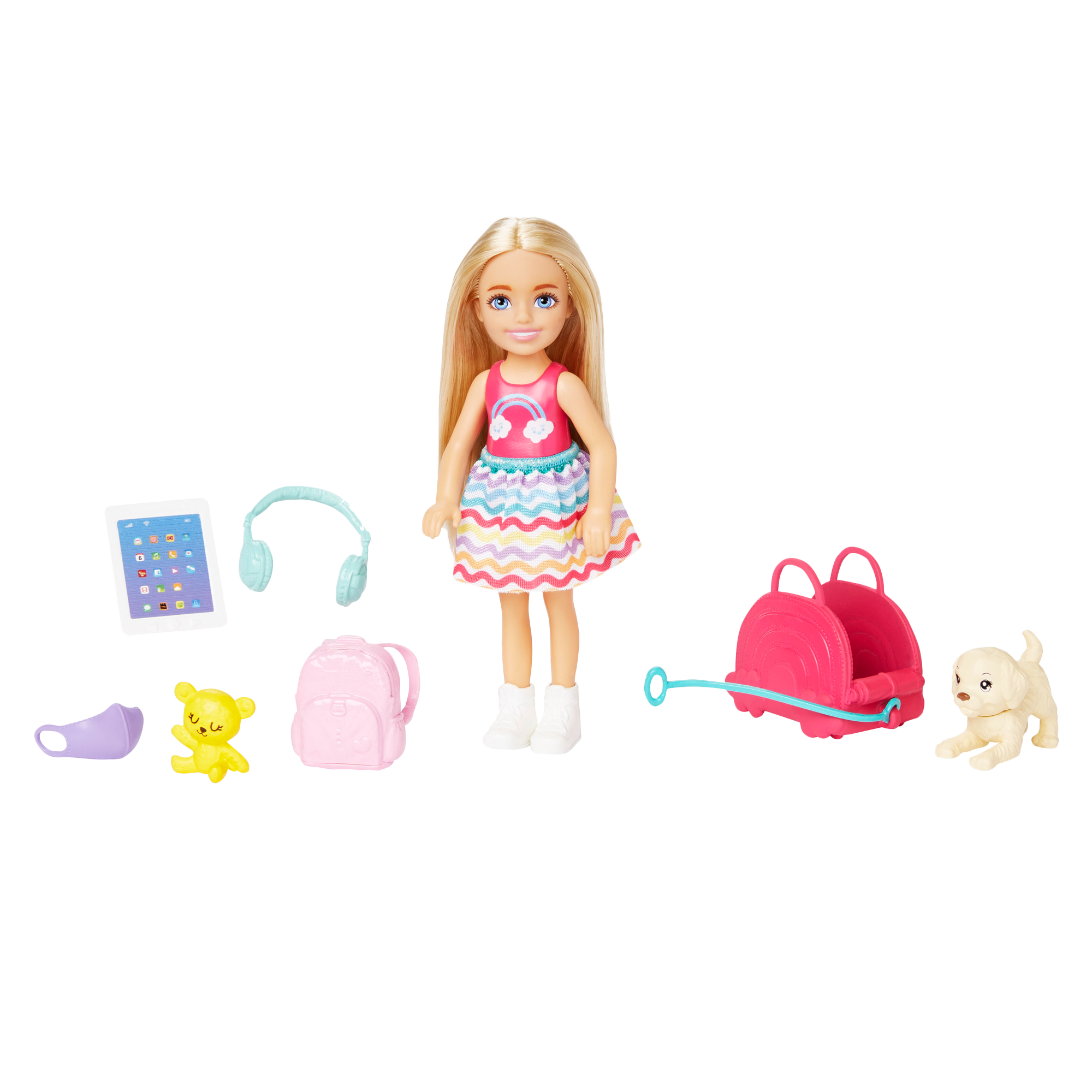 Mini poupée Chelsea voyage + accessoires